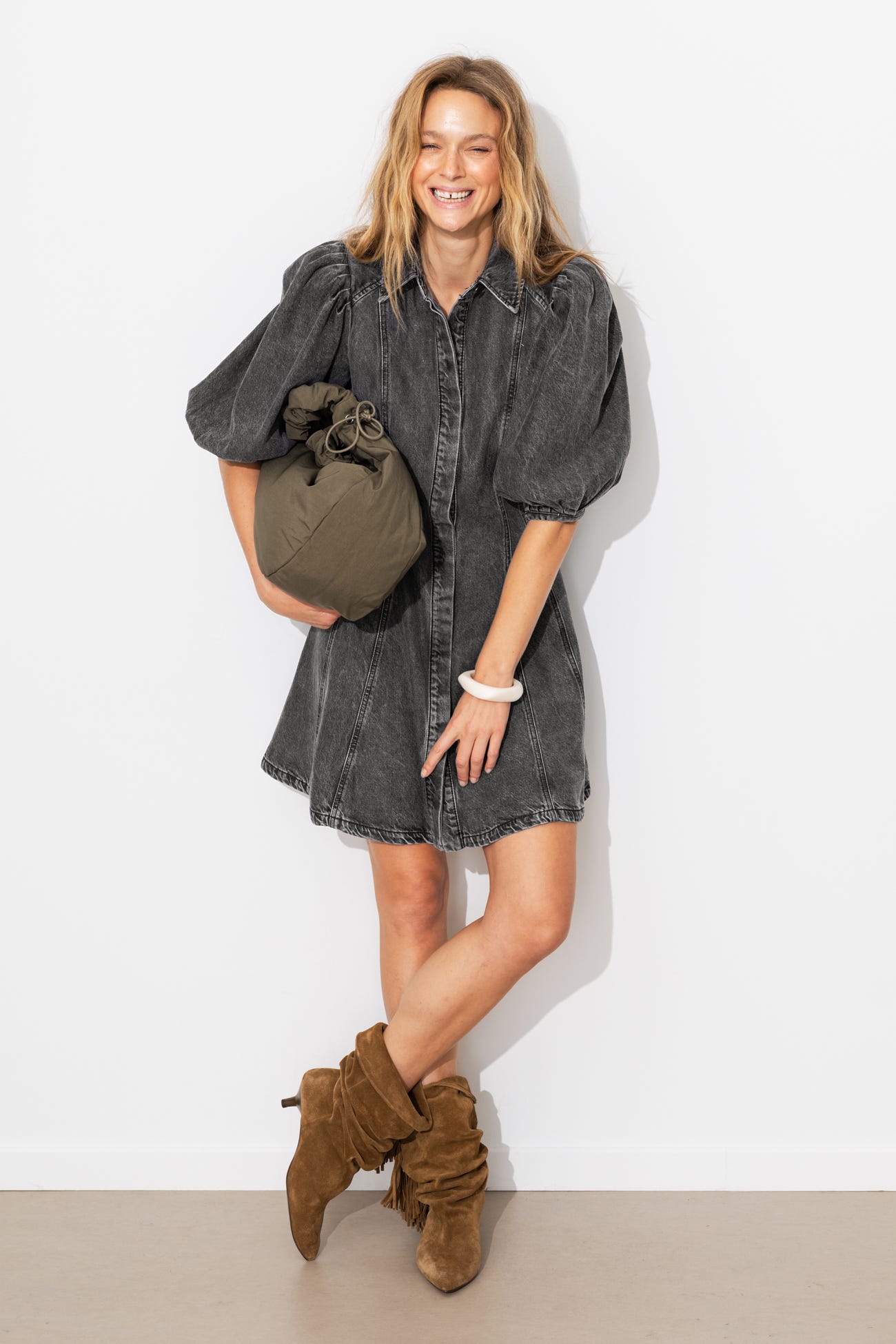 Robe courte en lyocell Femme