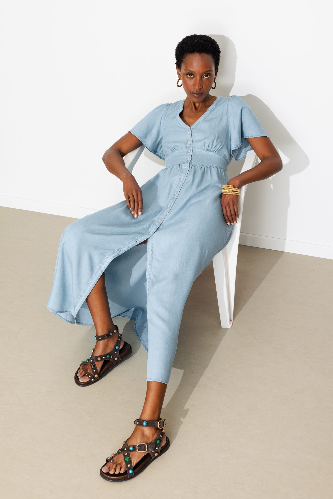 Robe longue en lyocell Femme