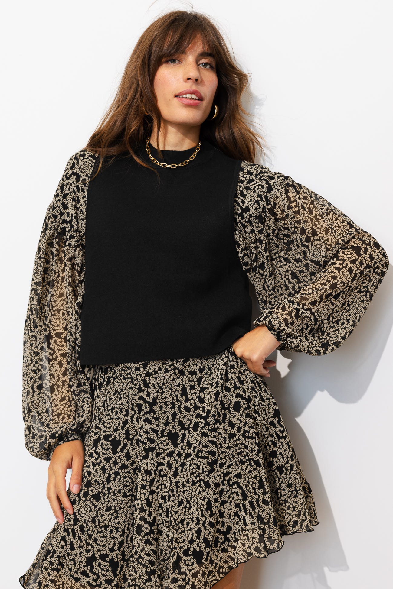 Robe courte effet 2 en 1