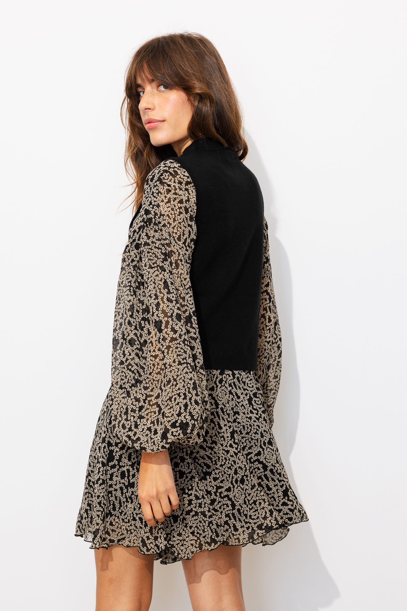 Robe courte effet 2 en 1