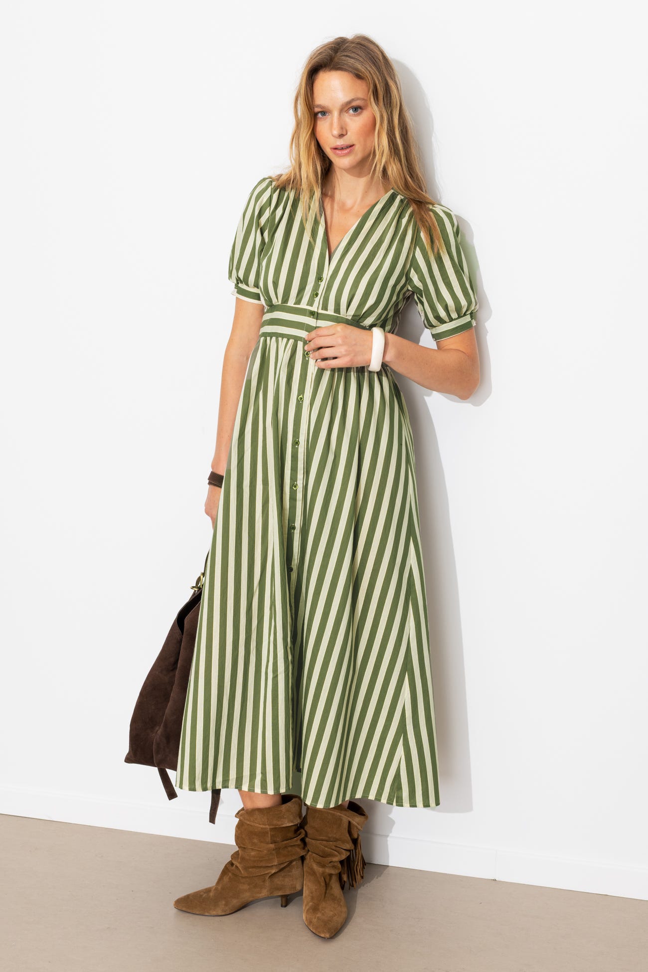 Robe longue rayée Femme
