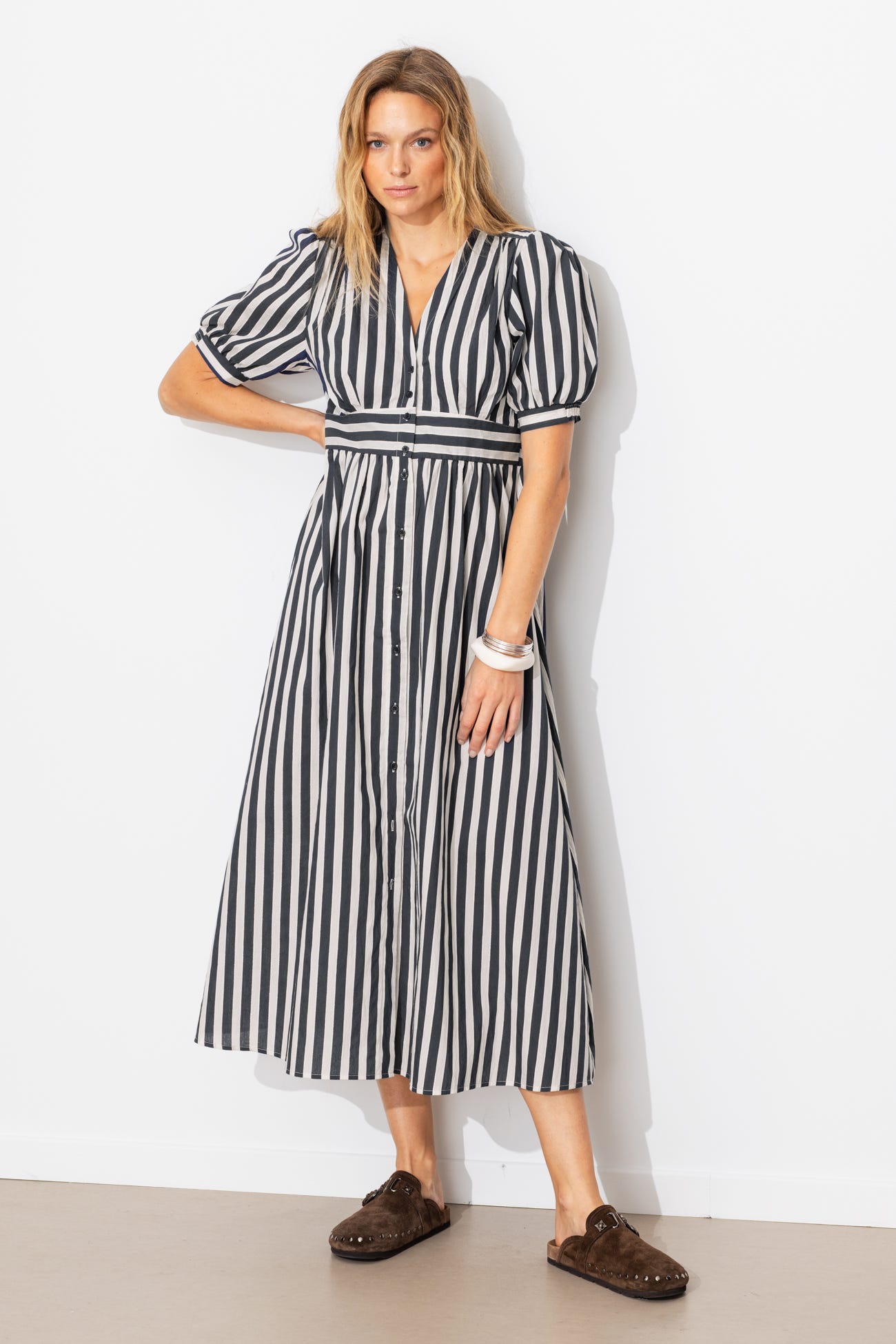 Robe longue rayée Femme