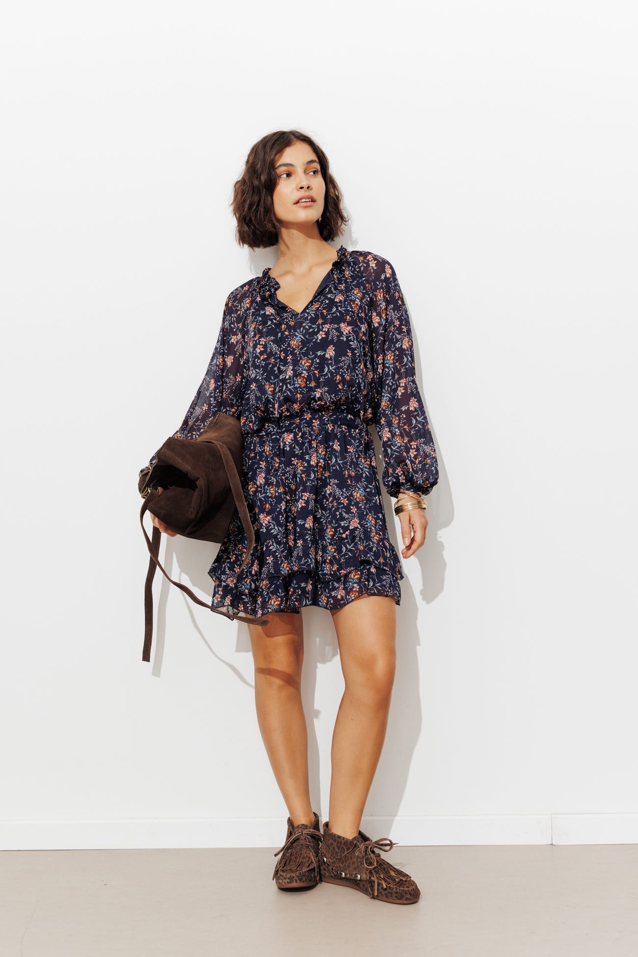 Robe courte imprimée Femme