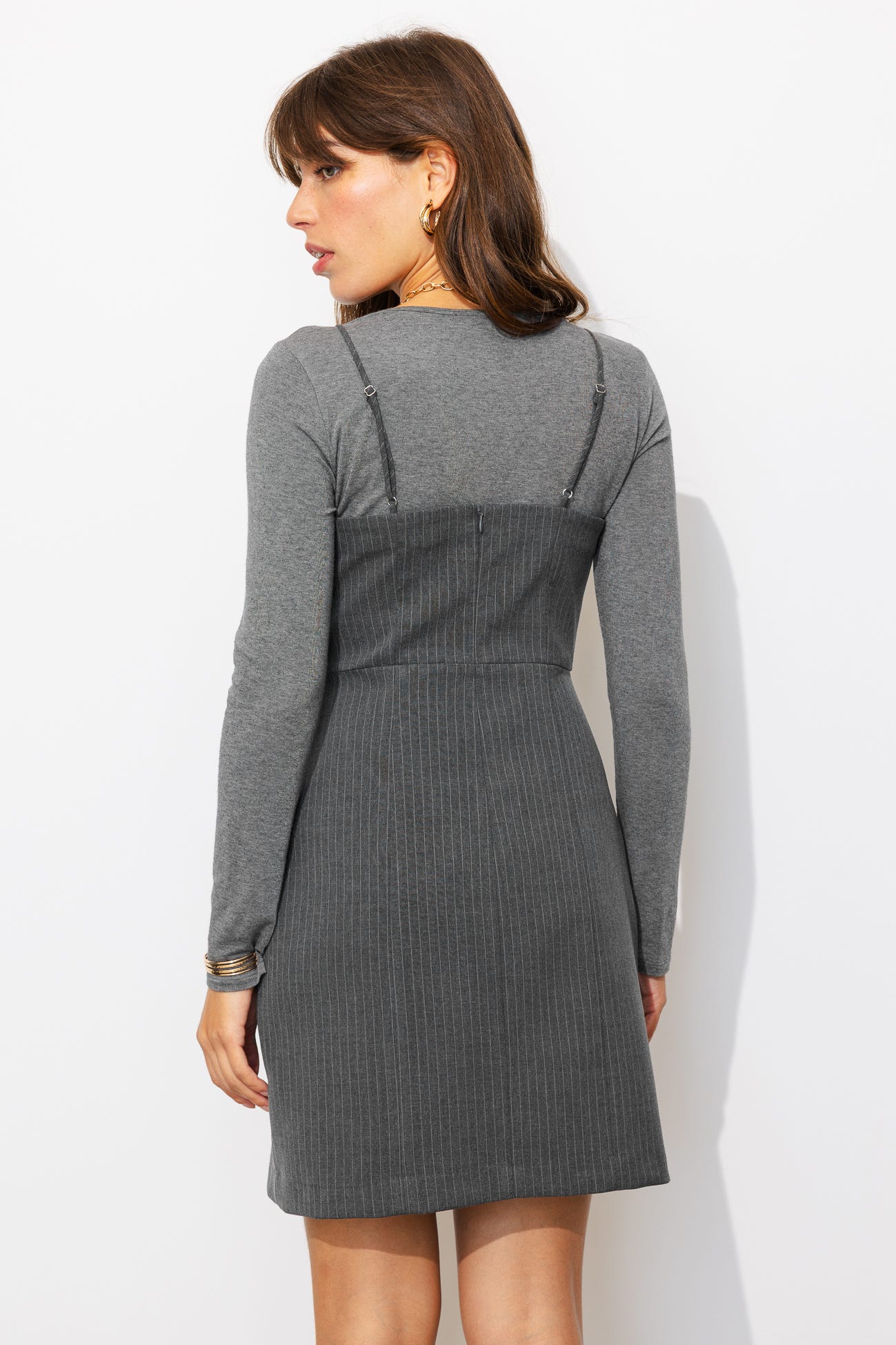 Robe courte bustier à rayures