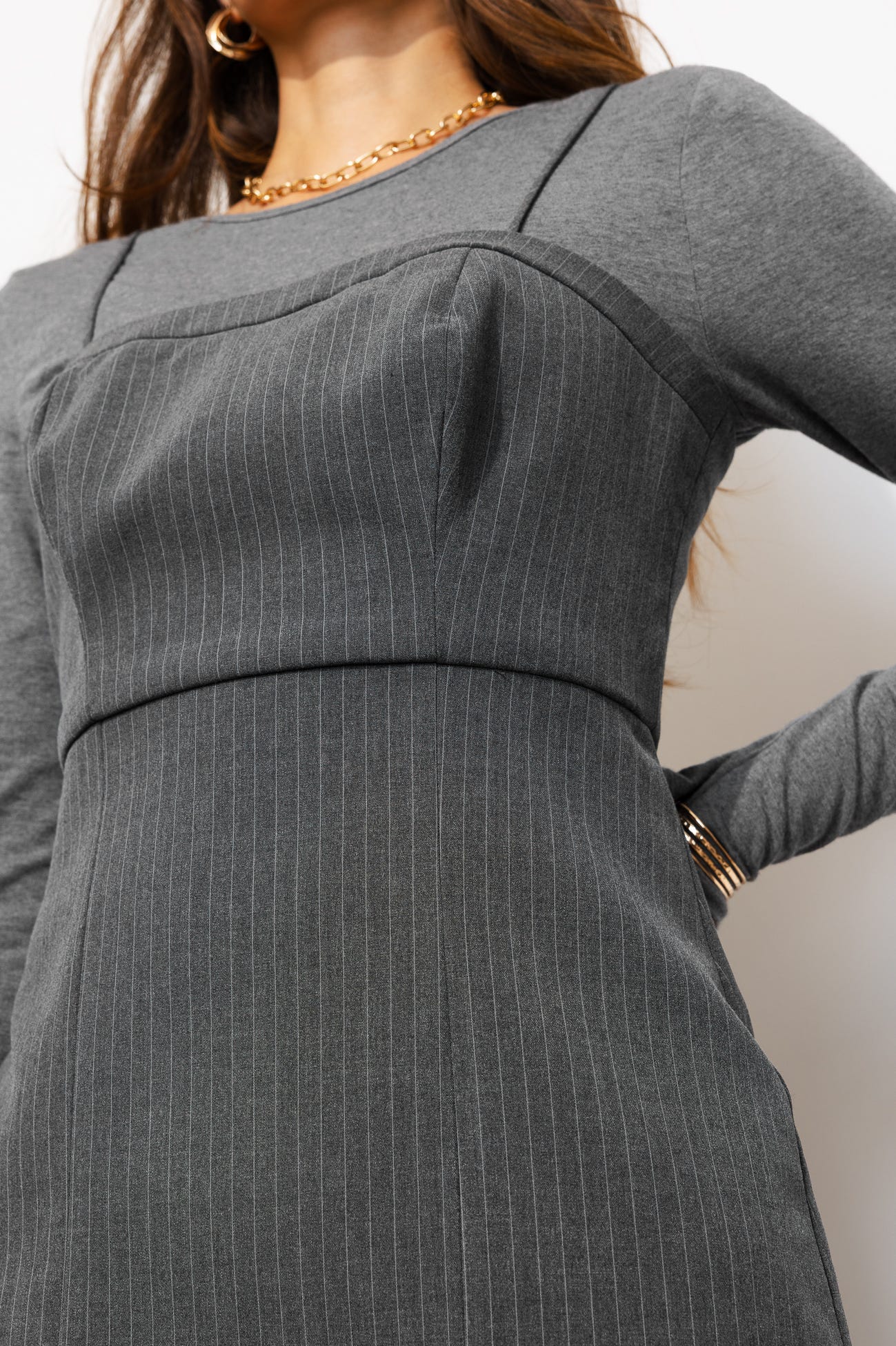 Robe courte bustier à rayures