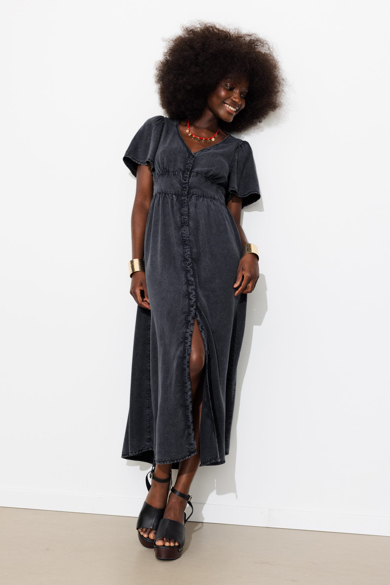 Robe longue en lyocell Femme