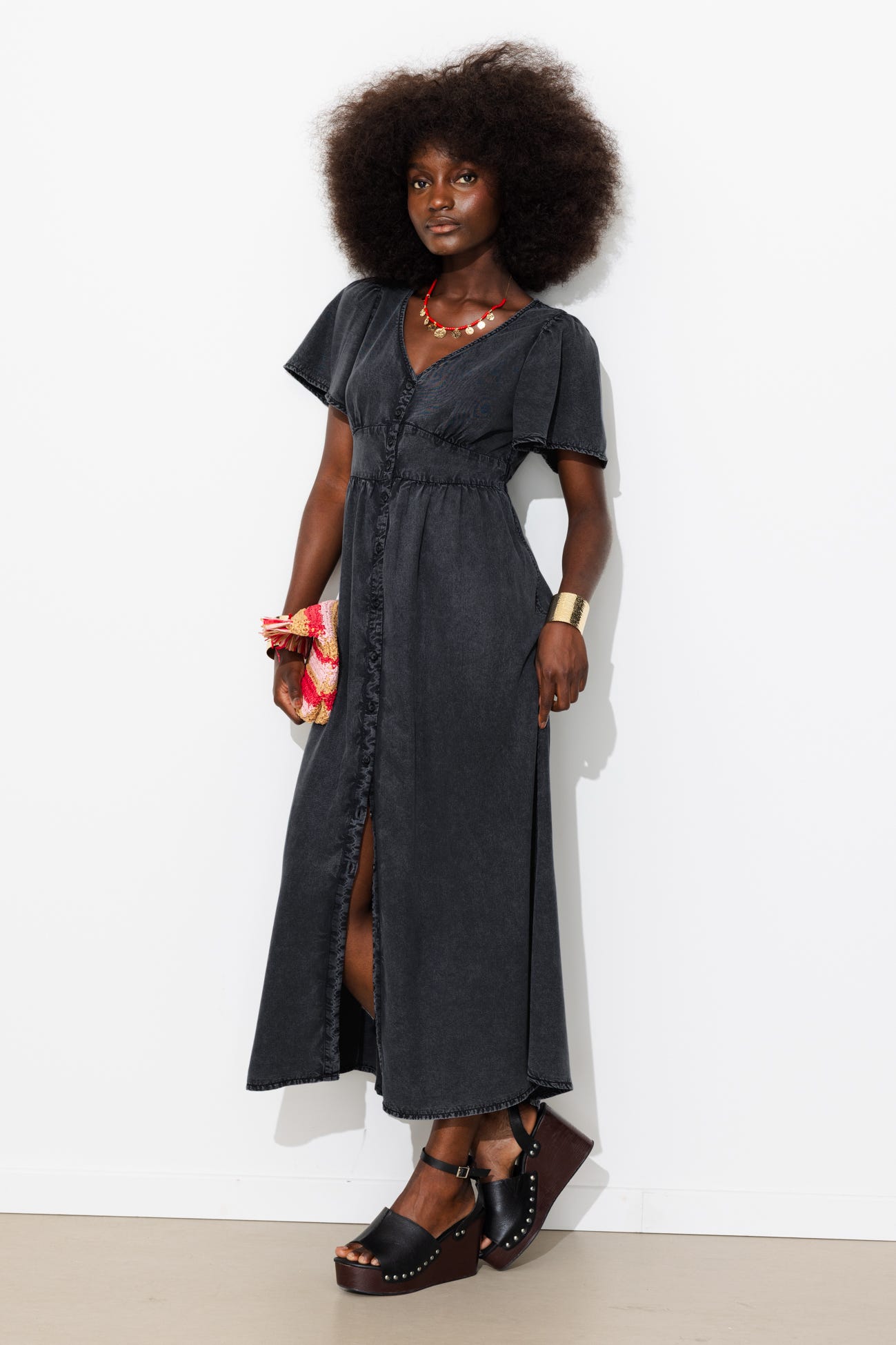 Robe longue en lyocell Femme