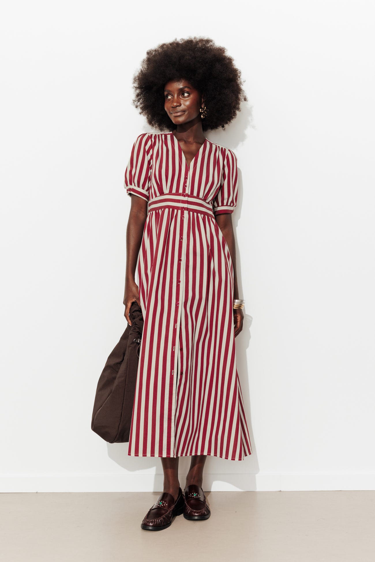 Robe longue rayée Femme