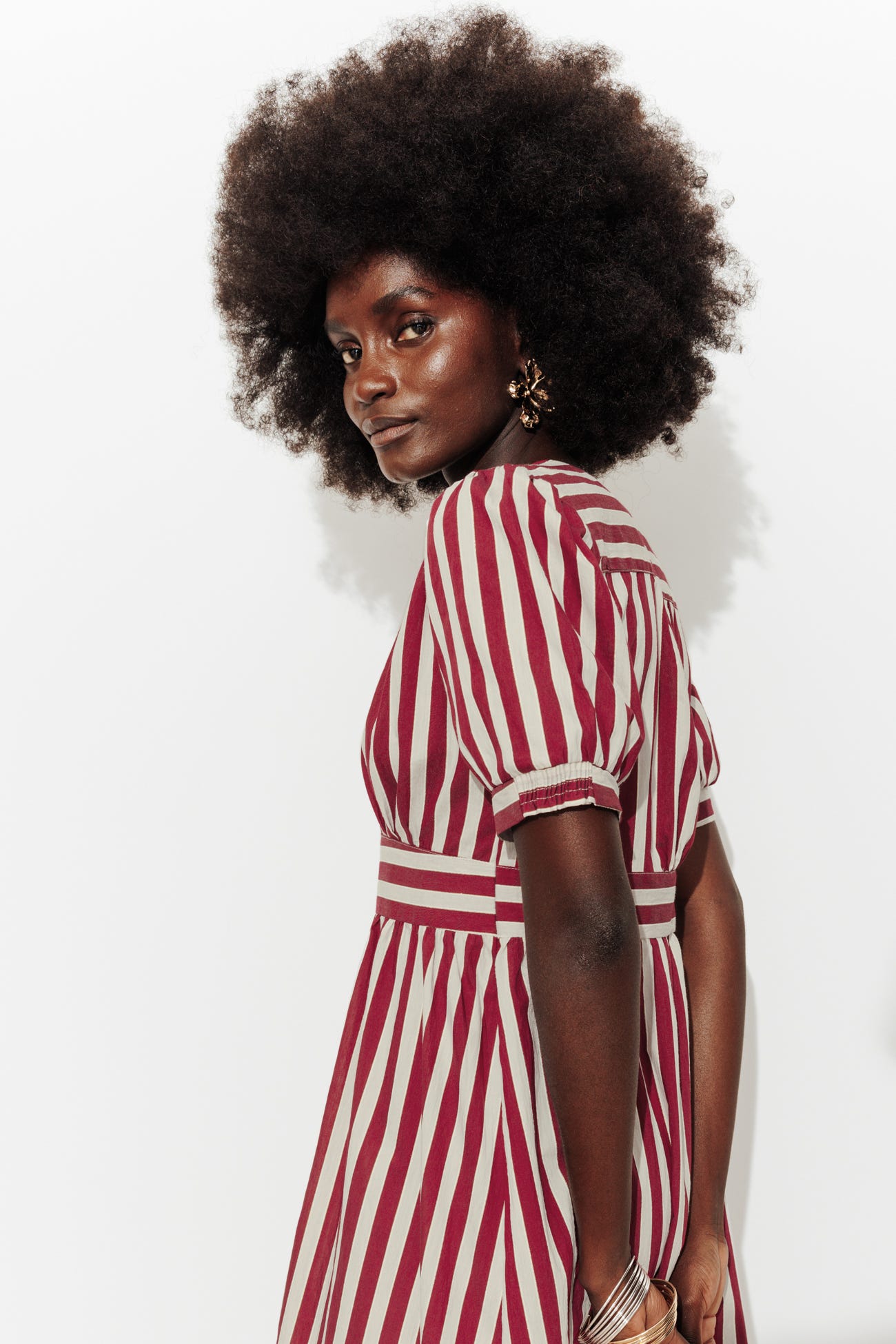 Robe longue rayée Femme
