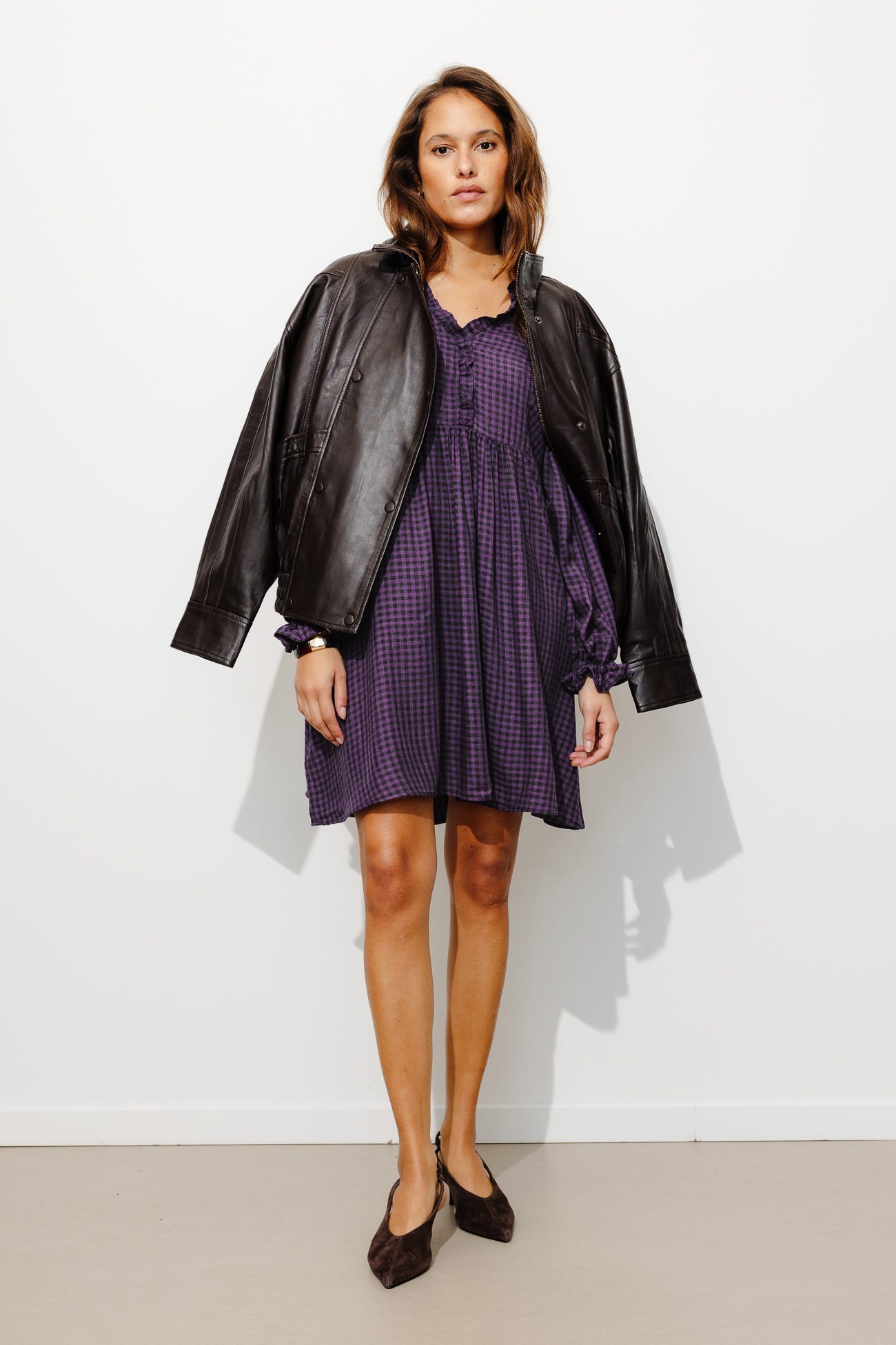 Short puff-sleeved dress