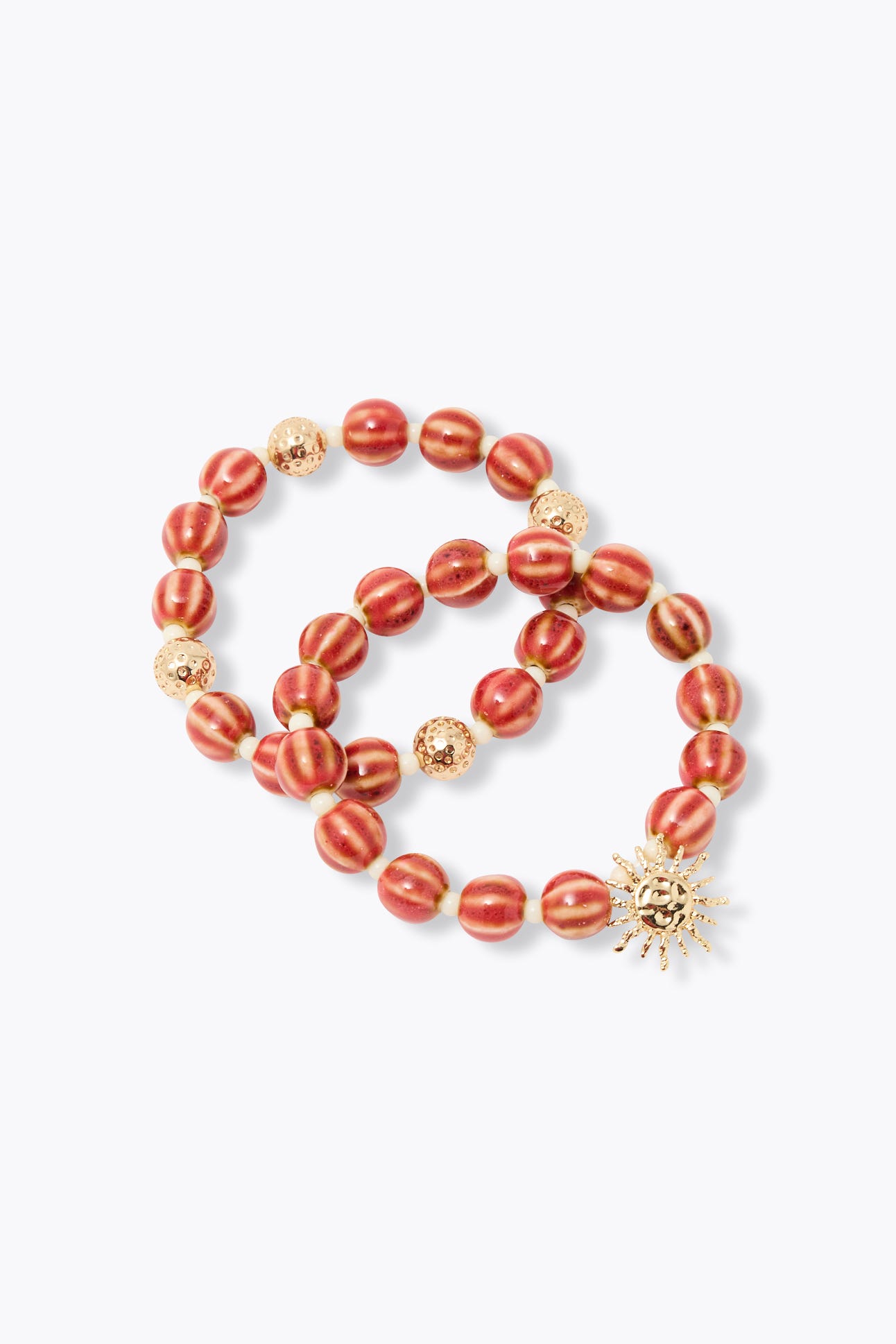 2 bracelets perles et soleil