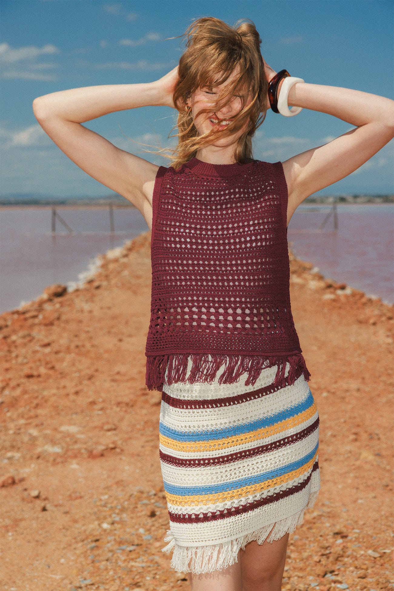 Pull en crochet sans manches