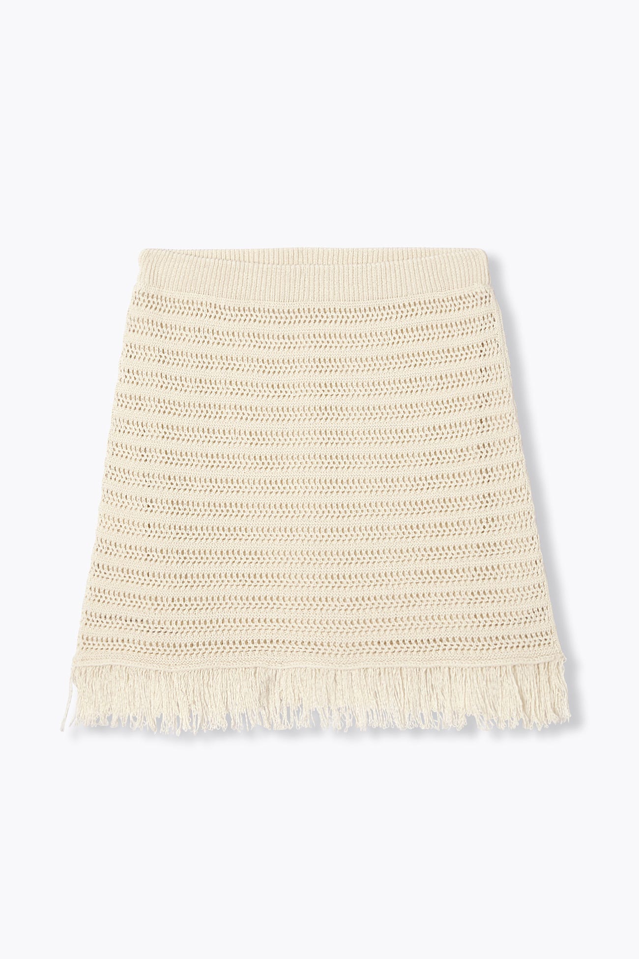 Jupe courte frangée en crochet