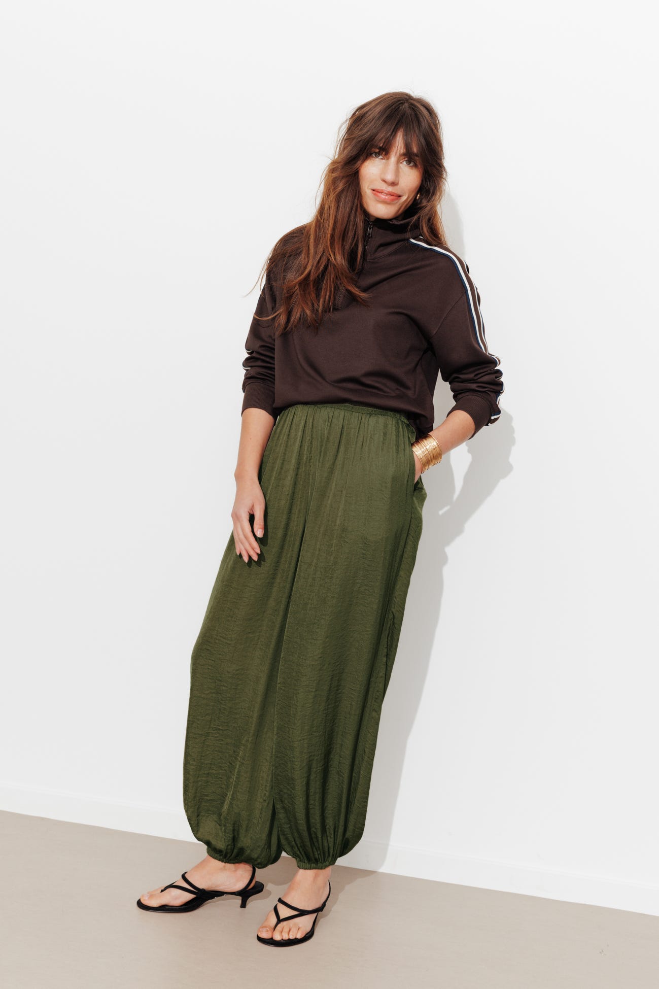 Aladdin-style satin trousers