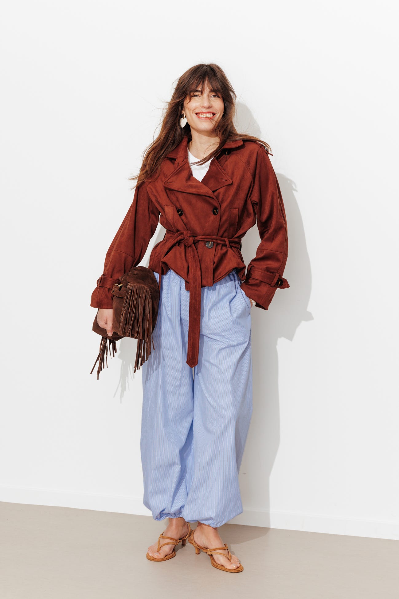 Pantalon sarouel rayé Femme