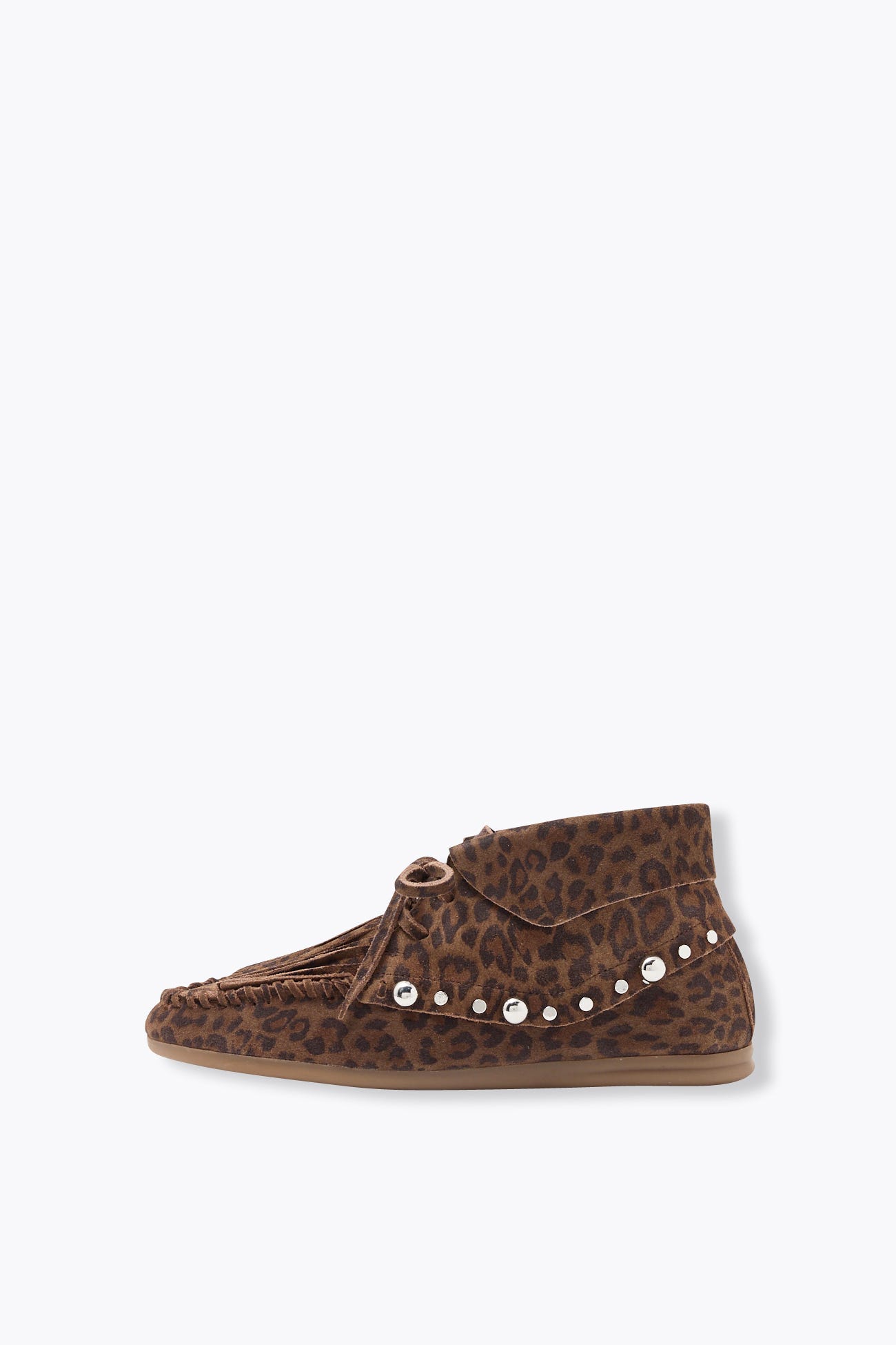 Leopard leather ankle boots