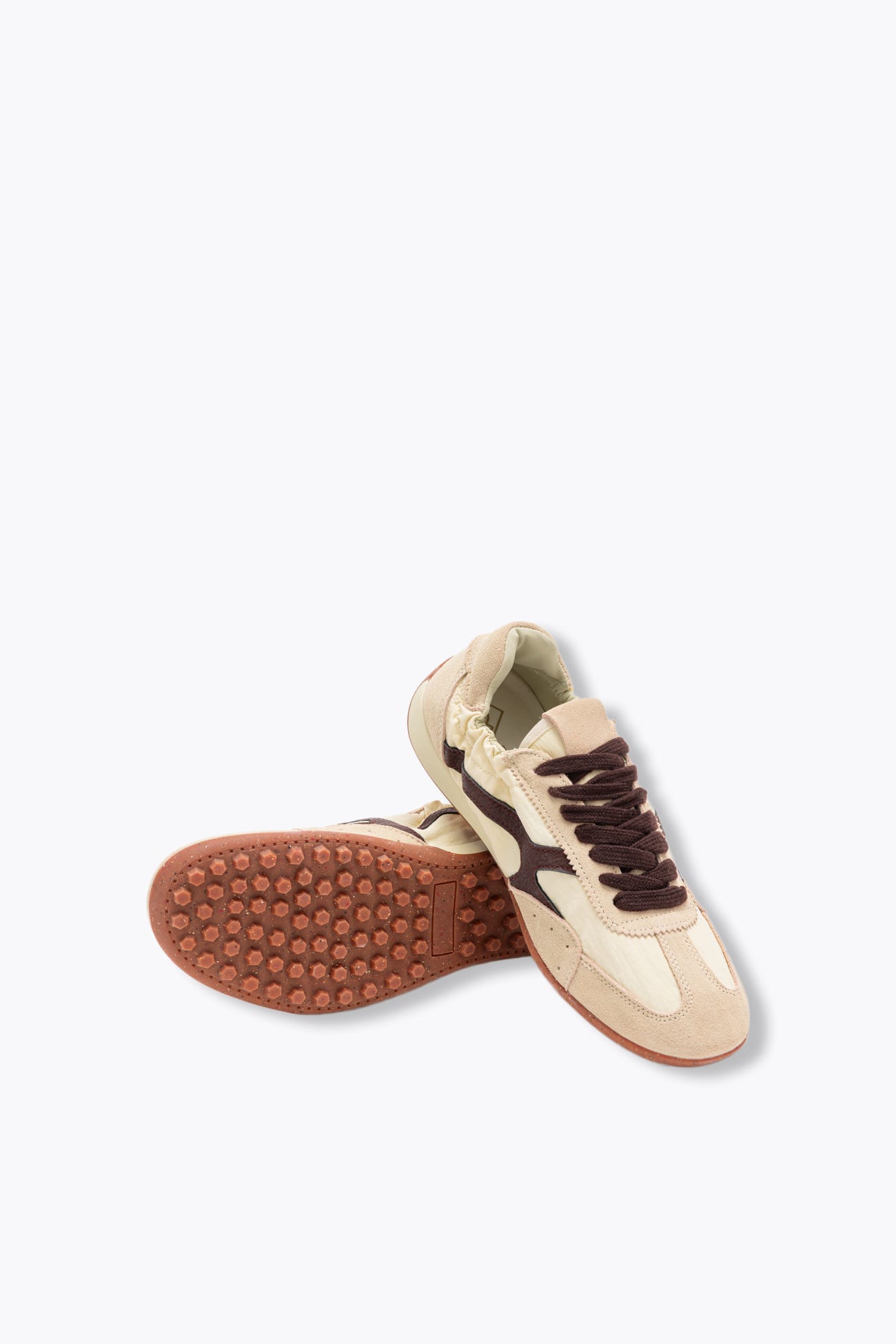 Baskets en cuir et toile Femme
