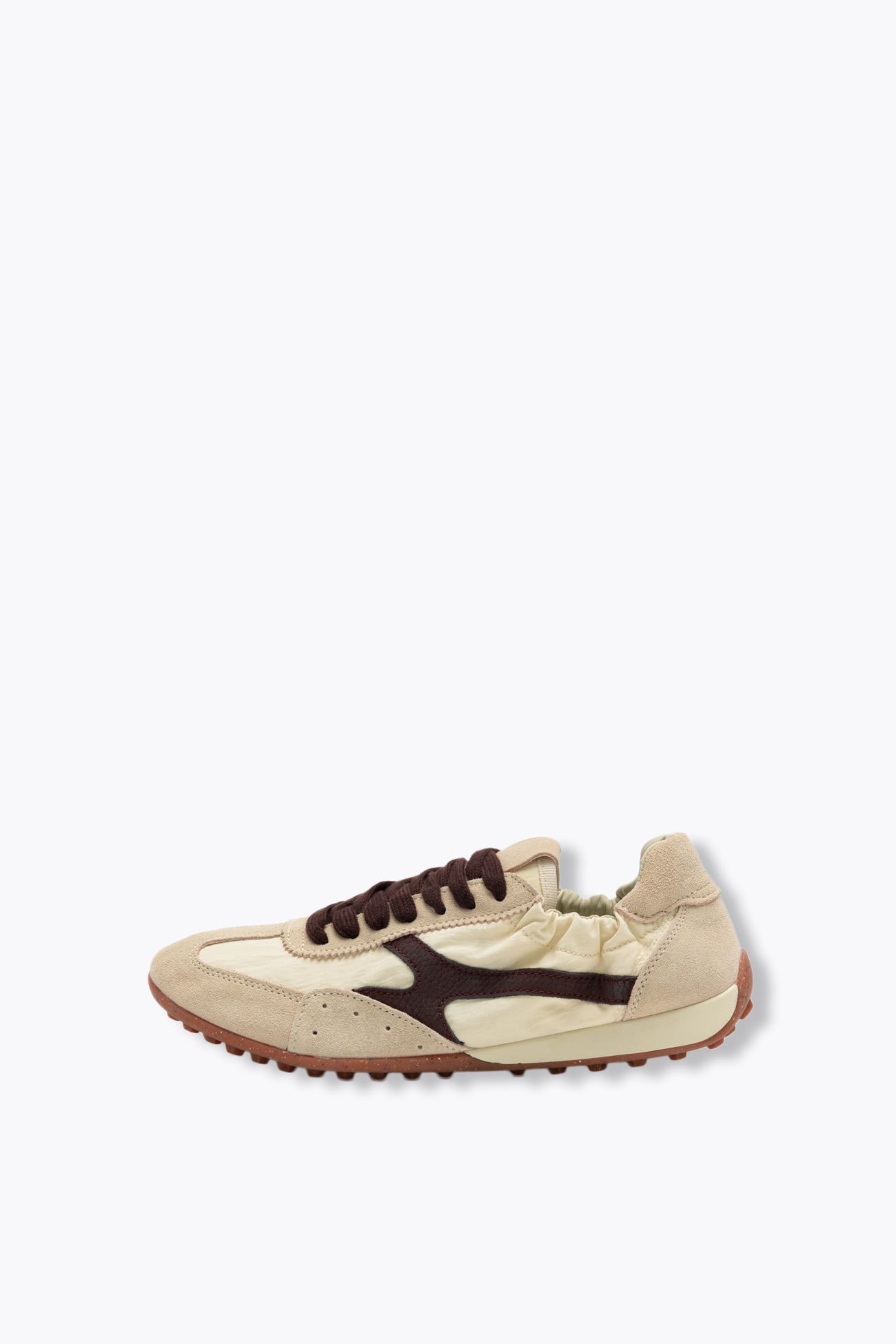 Baskets en cuir et toile Femme