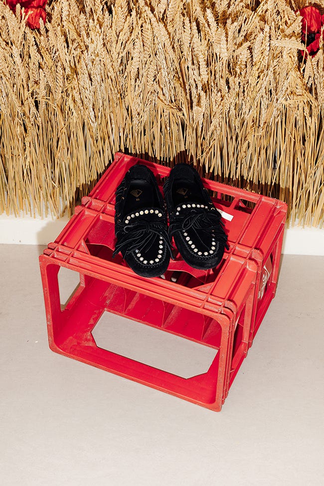 Mocassins en cuir à strass