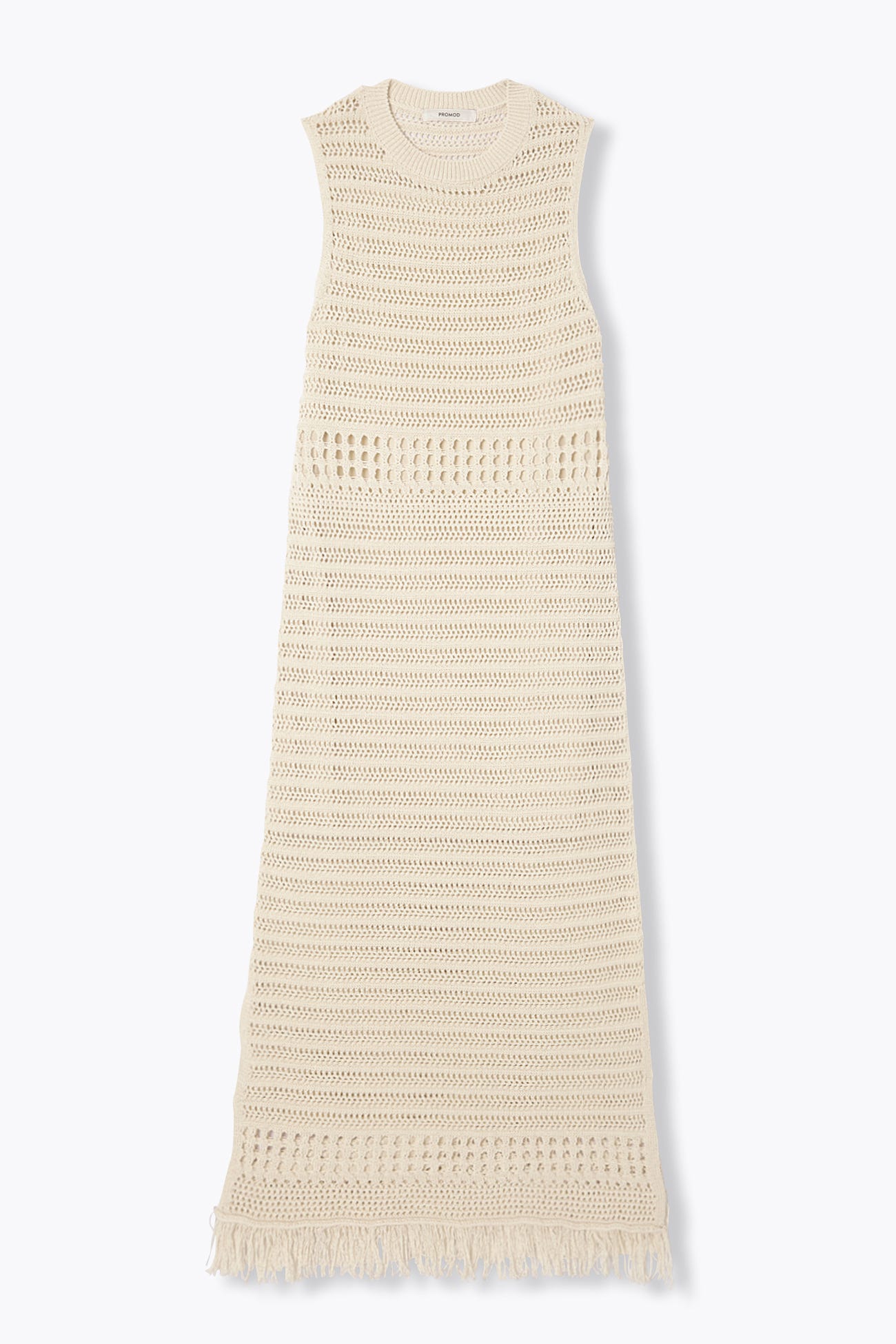 Longue robe frangée en crochet