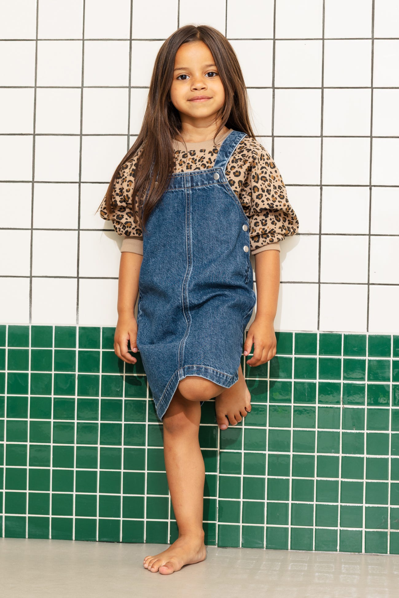 Vestido peto vaquero niña