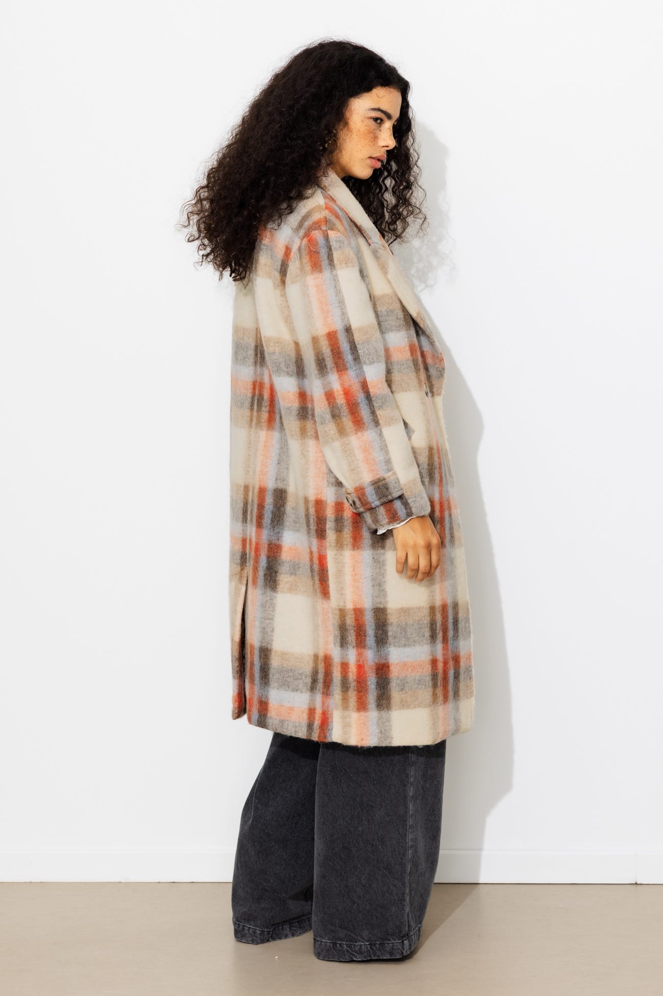 SIMONE manteau laine carreaux