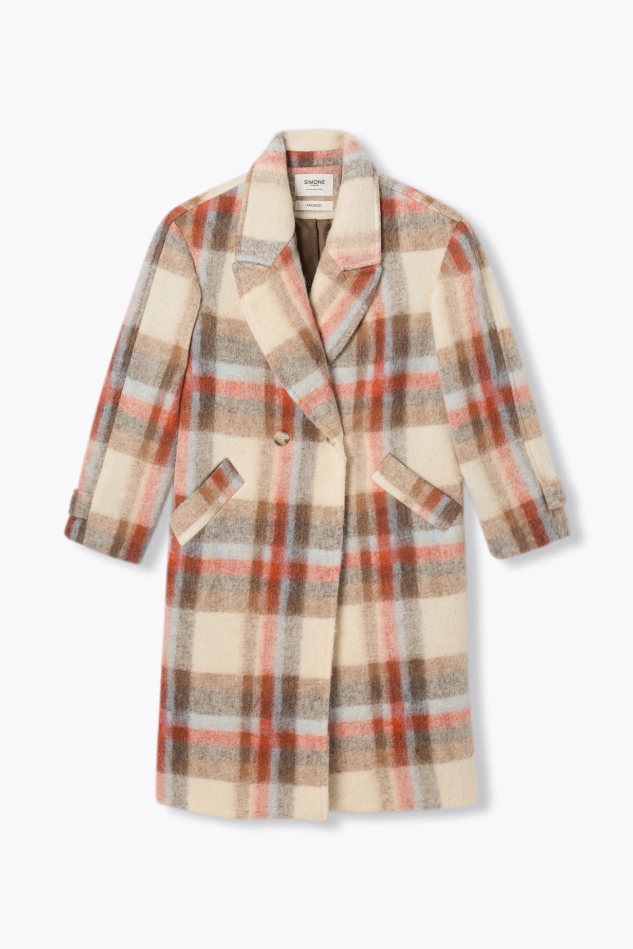 SIMONE manteau laine carreaux