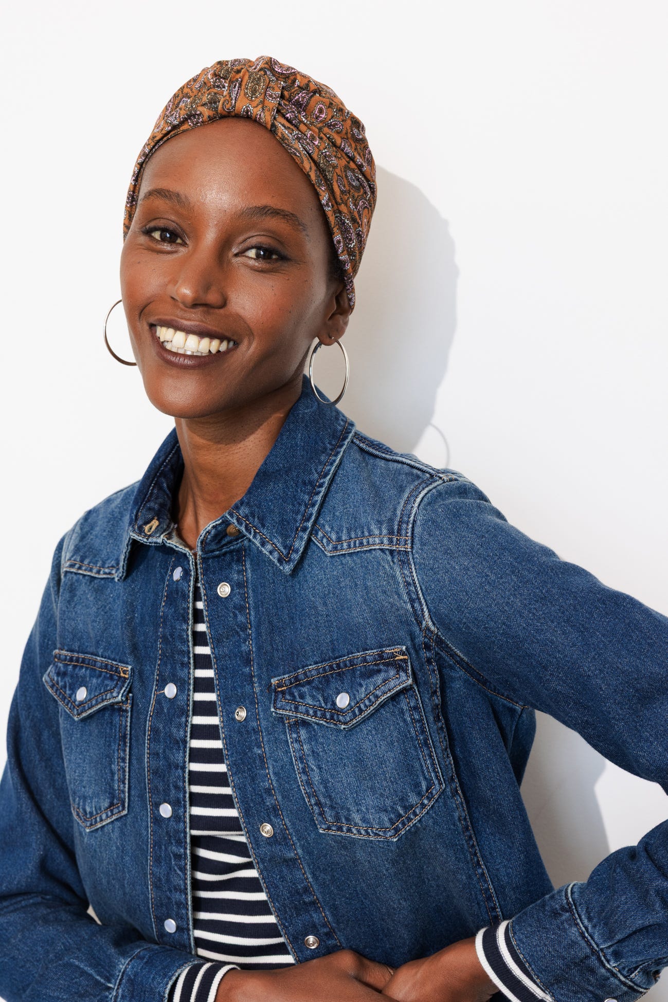Bonnet-turban en jersey Femme