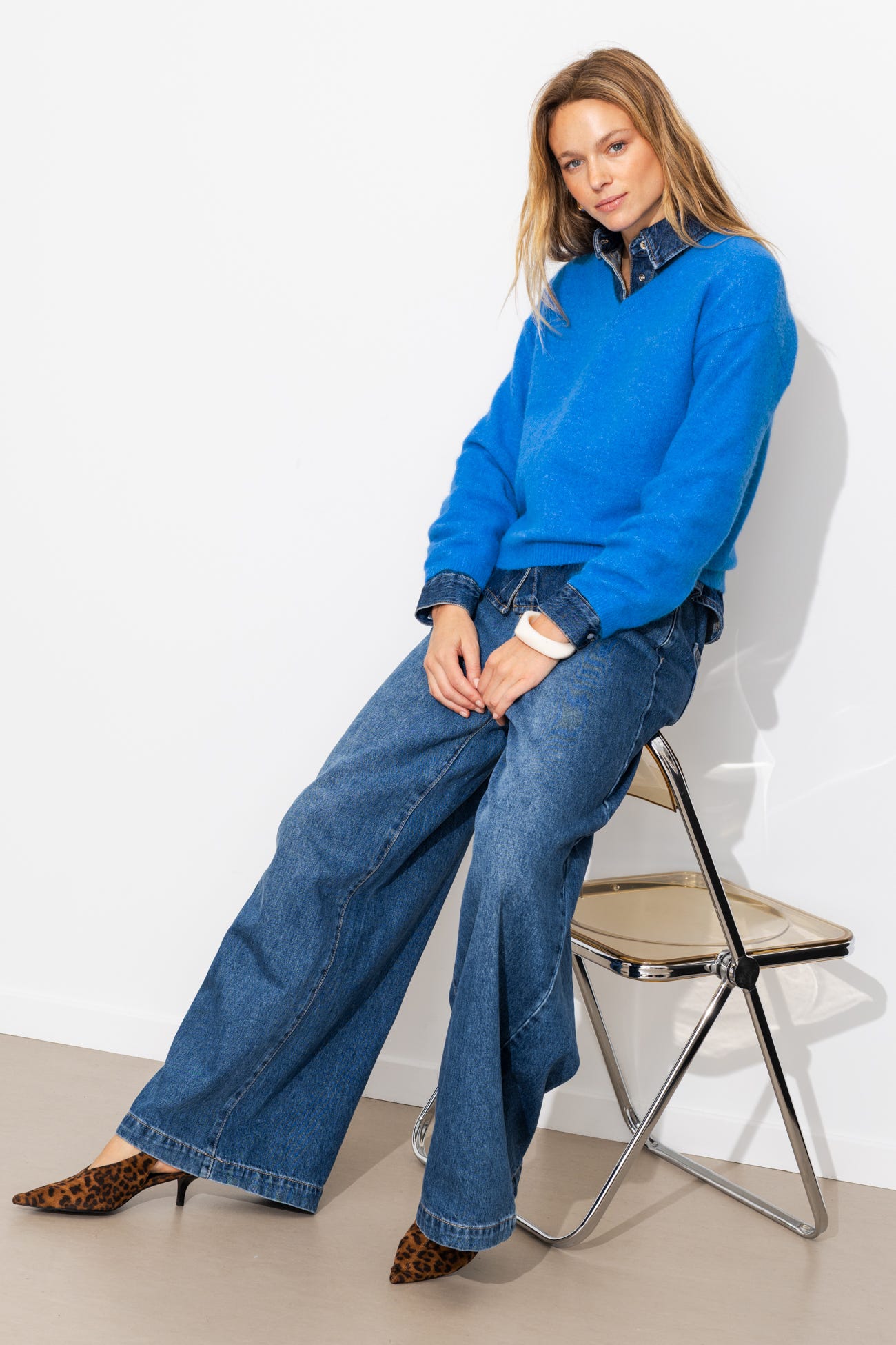 Pull col V Femme