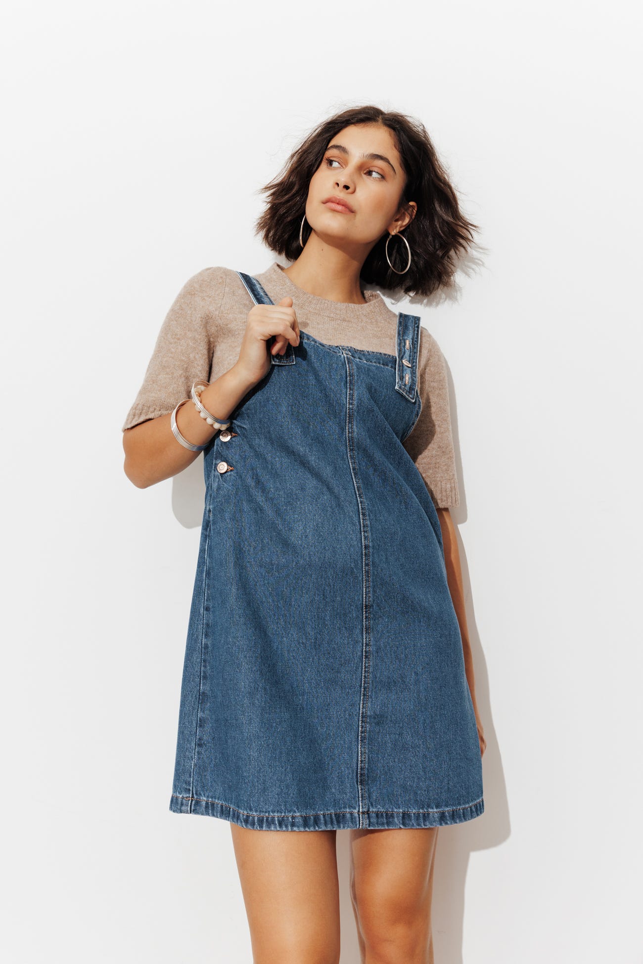 Robe-salopette en jean Femme