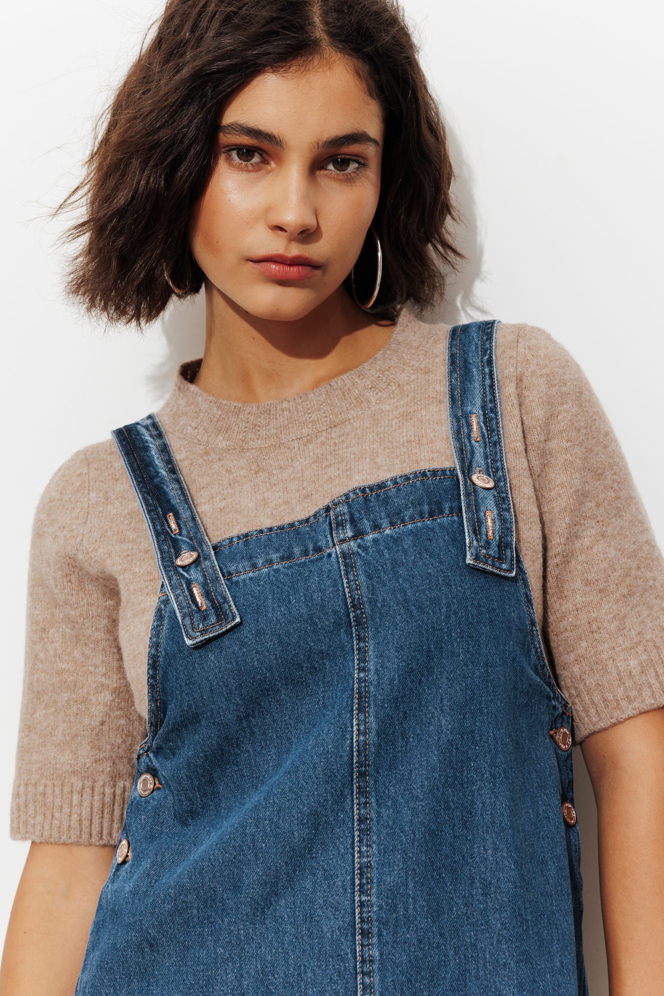 Robe-salopette en jean Femme