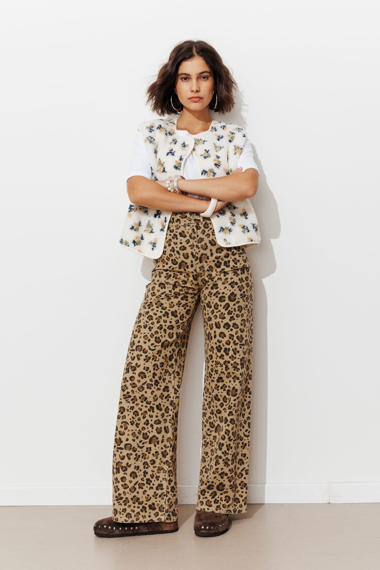 HESTOR wide leopard trousers