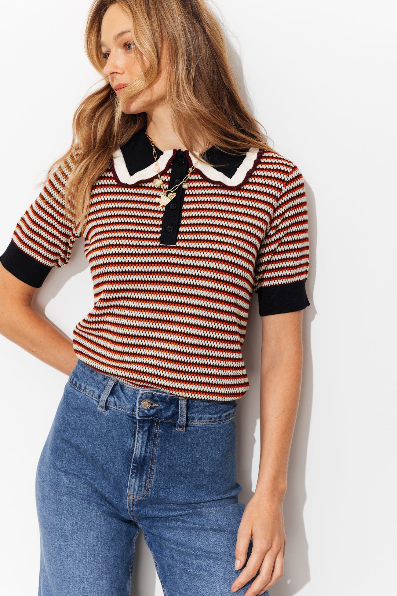Jersey polo punto jacquard