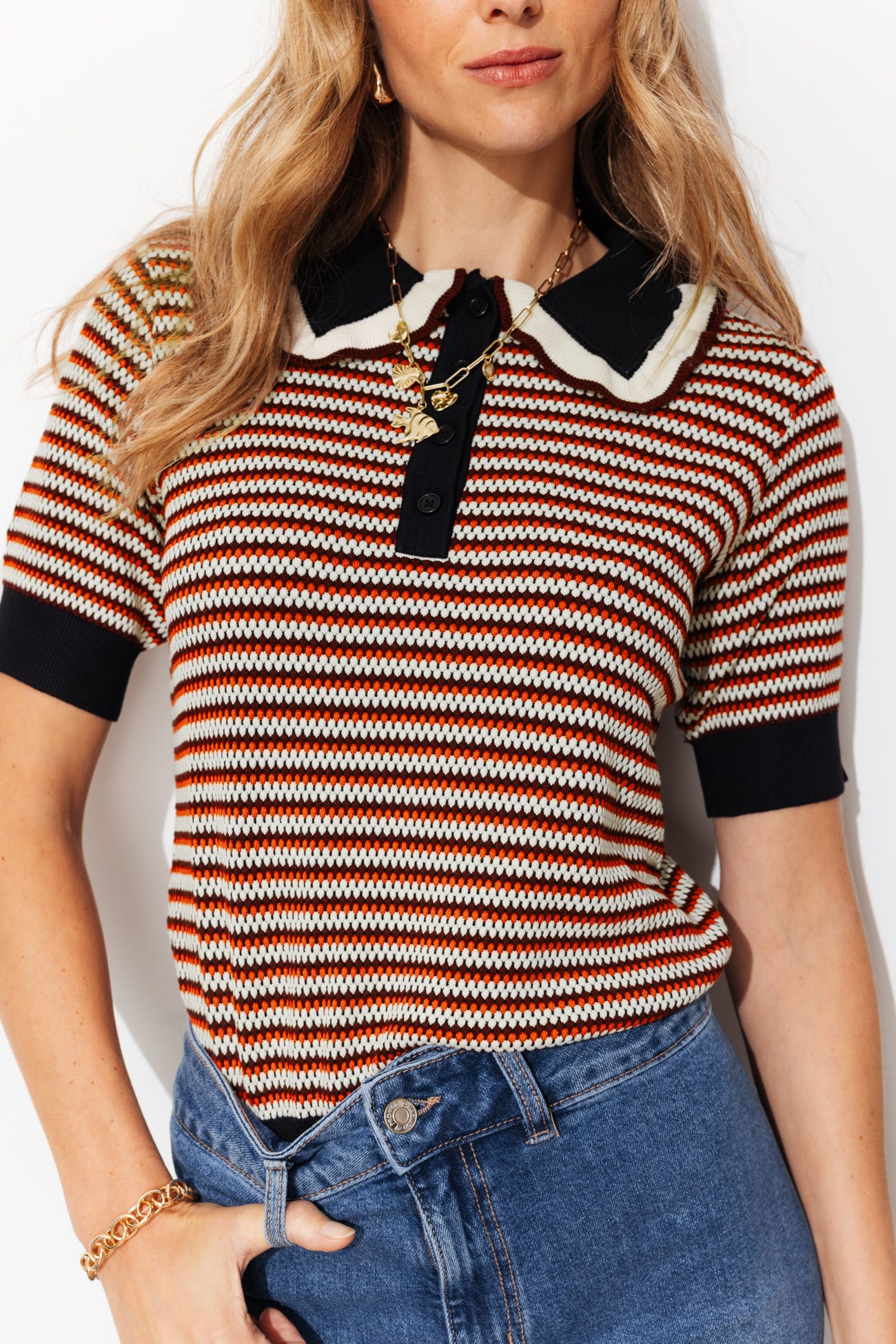 Jersey polo punto jacquard