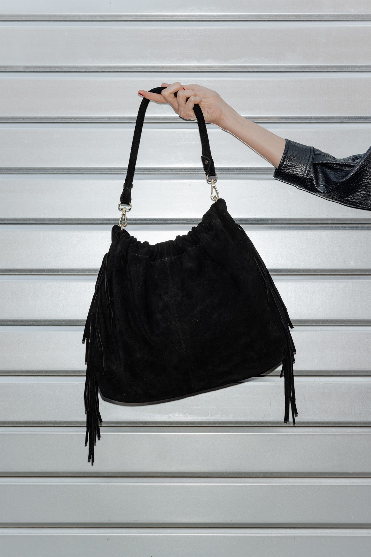Sac à franges en cuir Femme