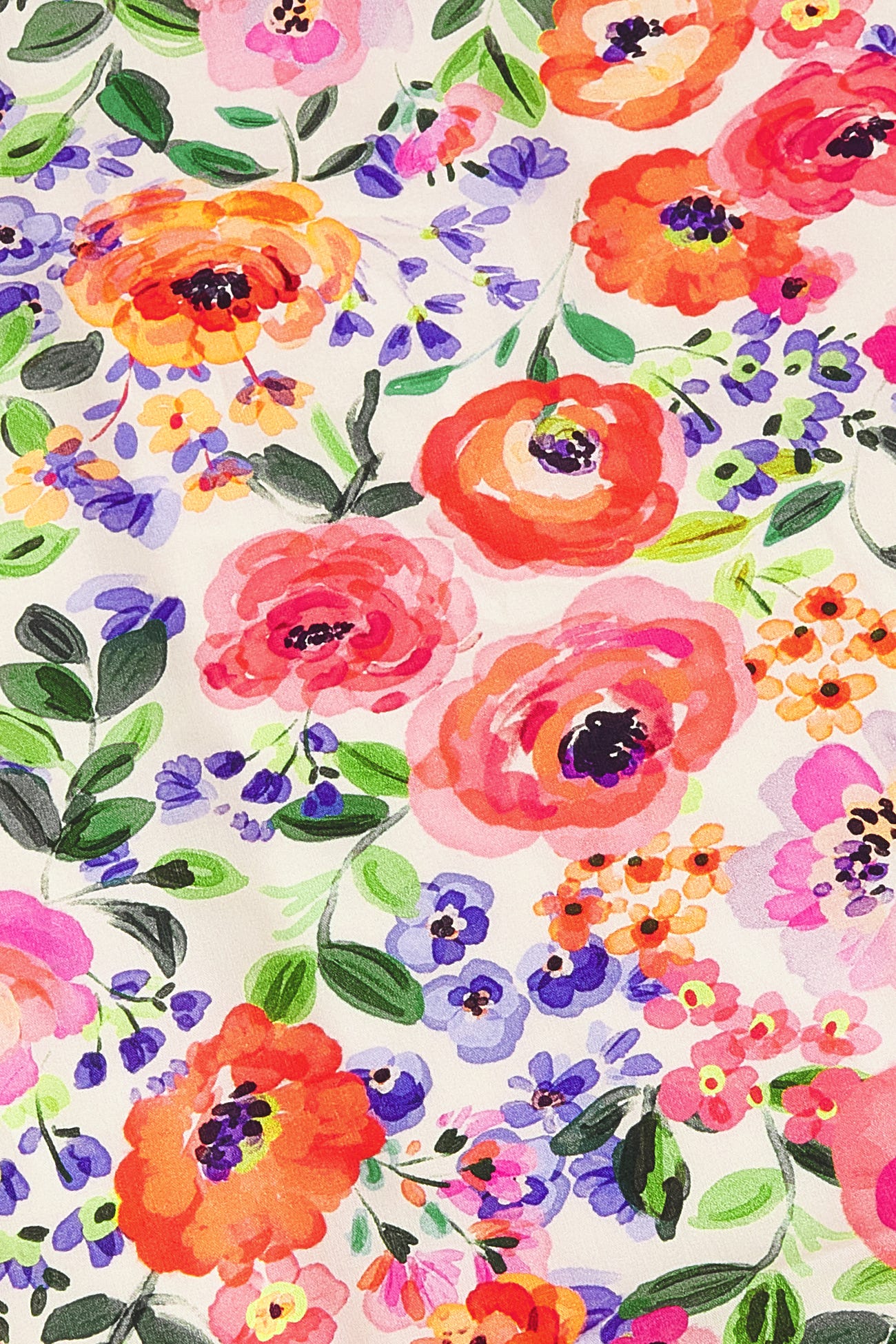 Coupon de 3 m en coton fleuri