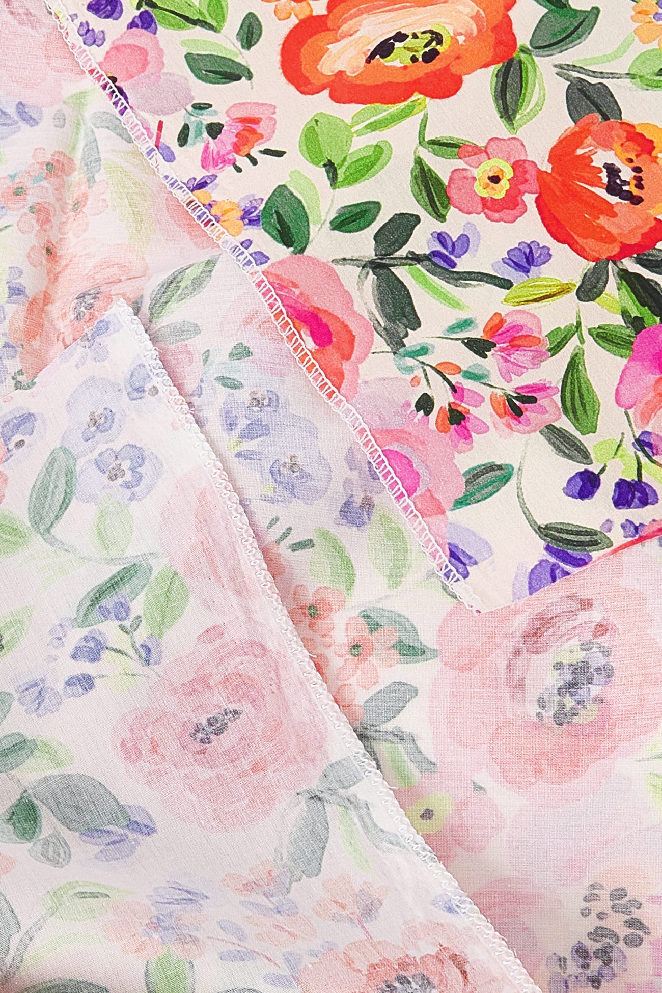 Coupon de 3 m en coton fleuri