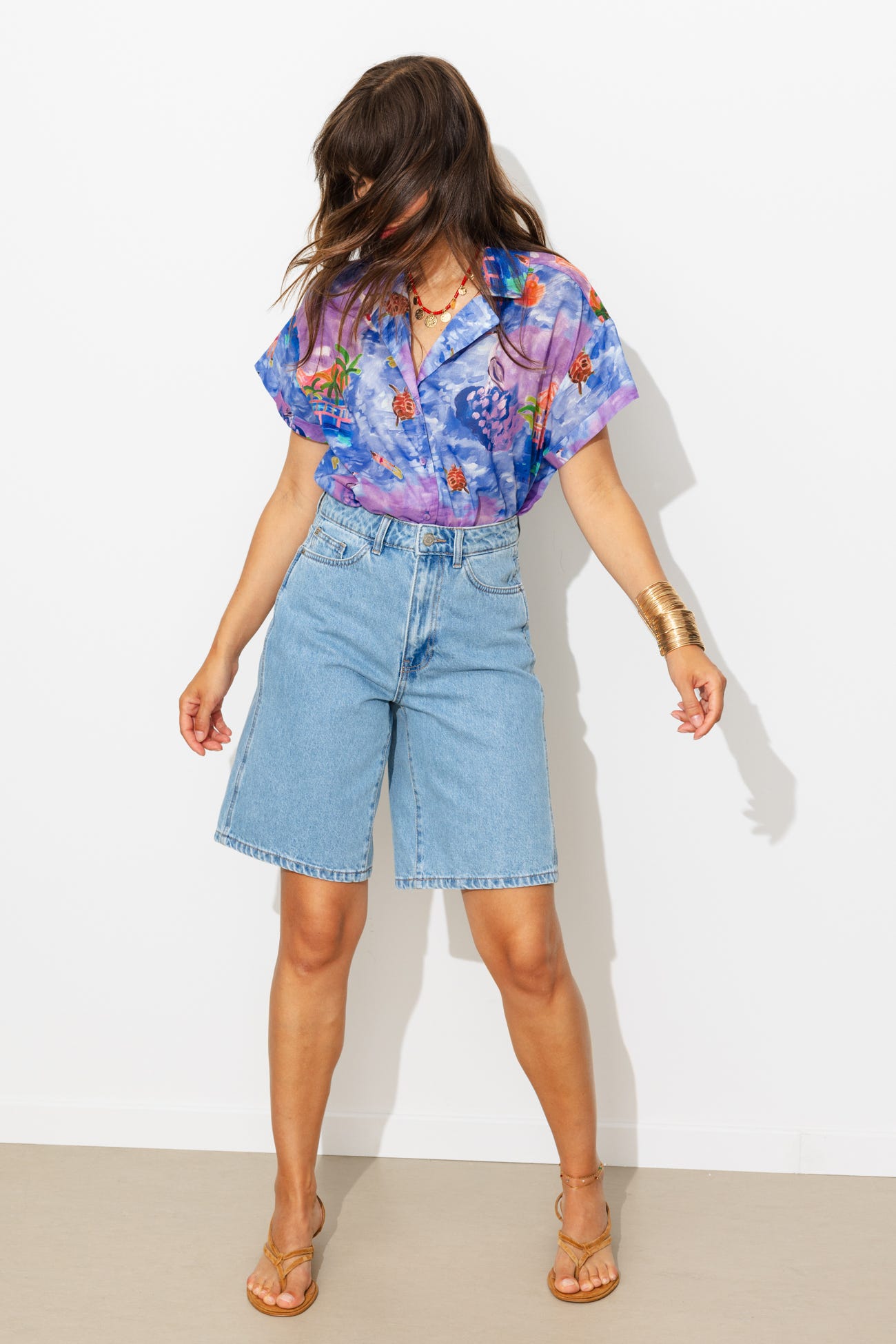Chemise motif paysage Femme