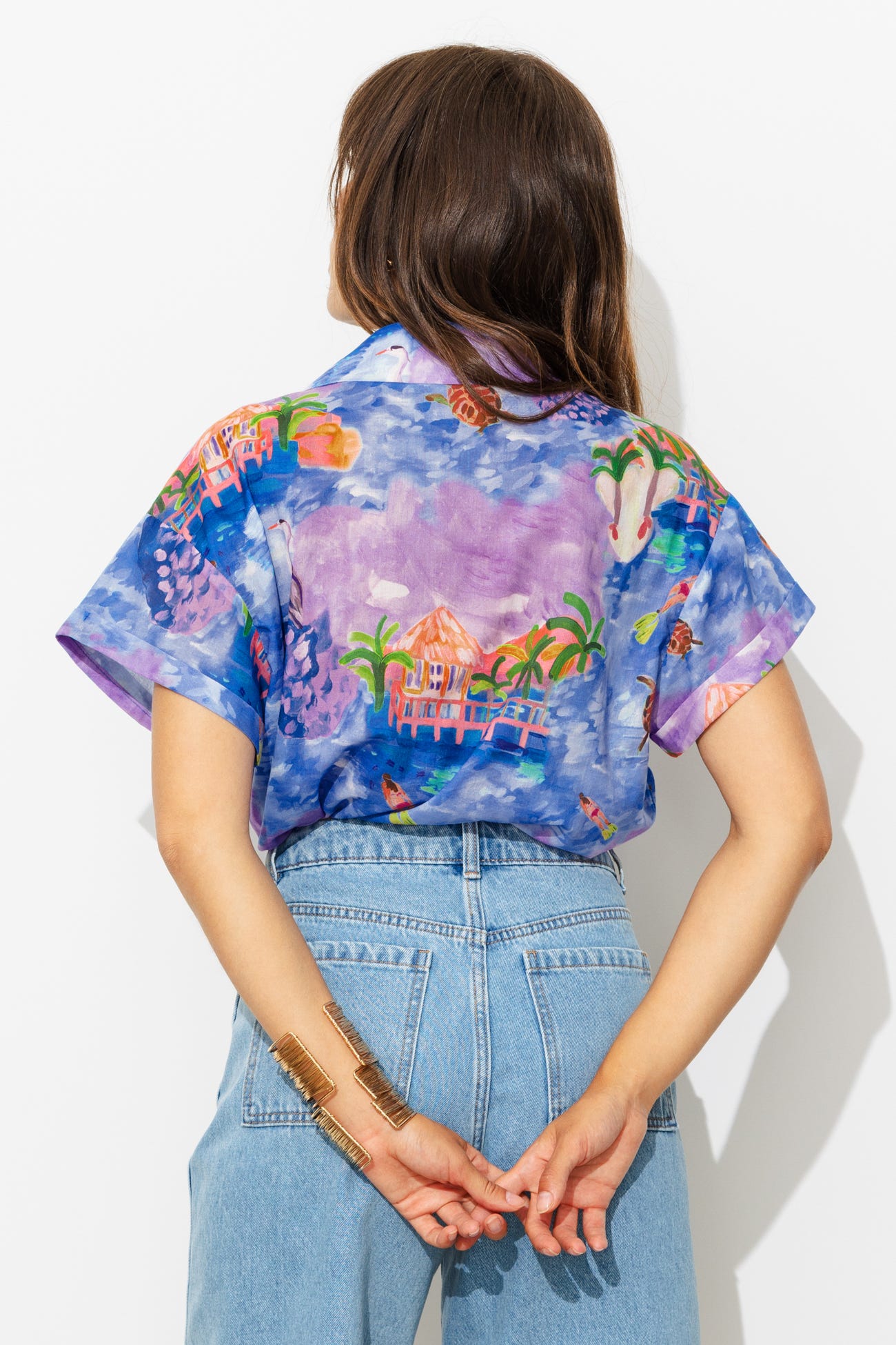 Chemise motif paysage Femme