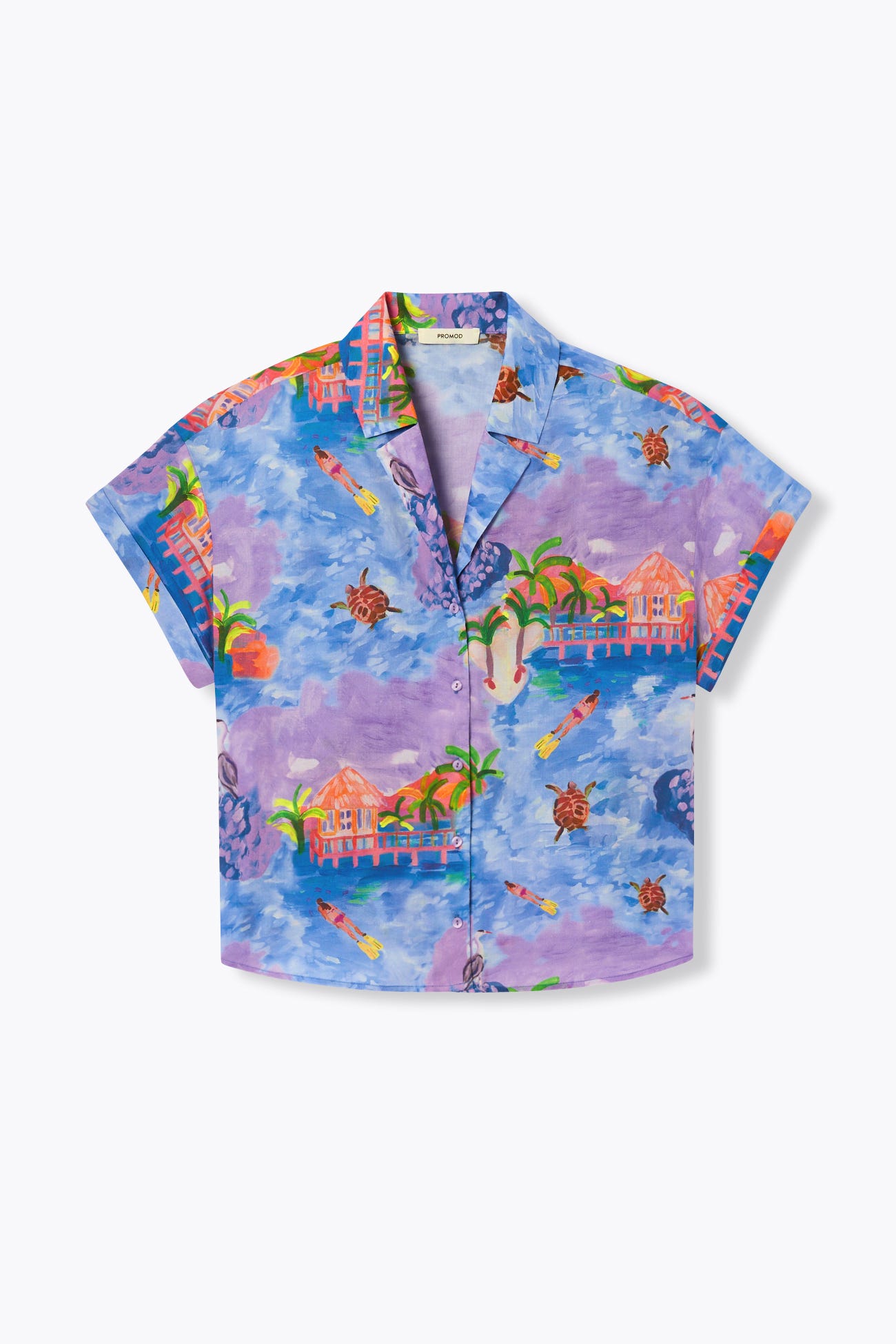 Chemise motif paysage Femme