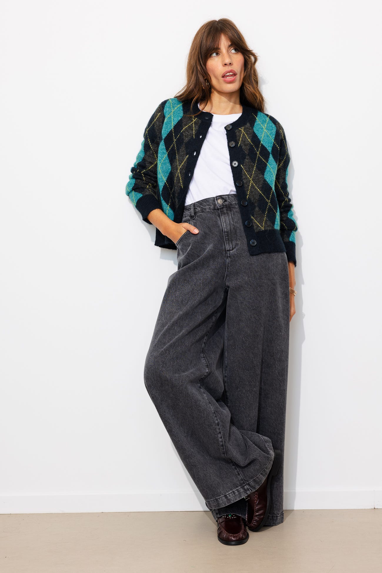 Cardigan mit Karomuster