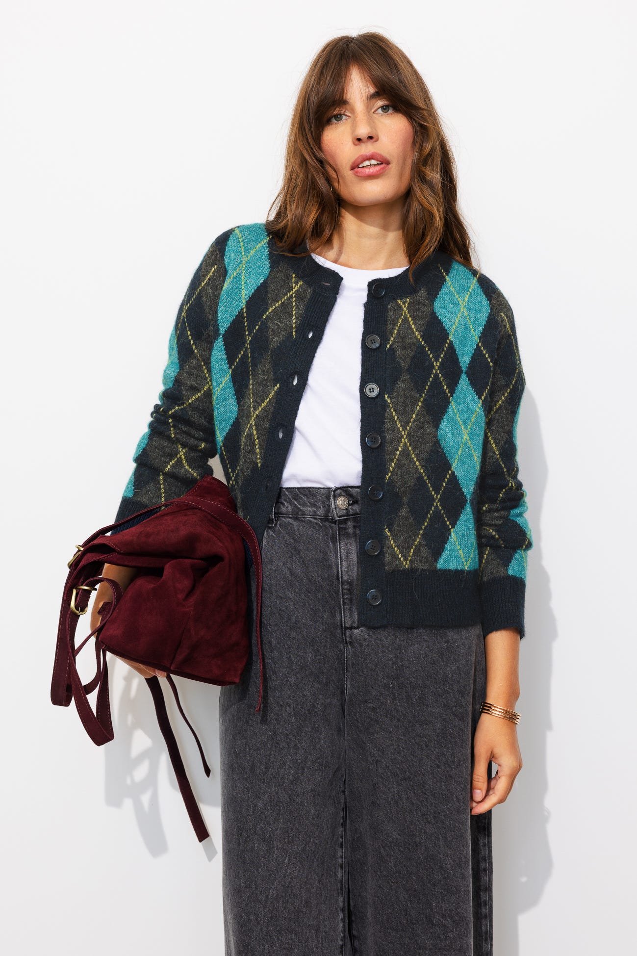 Cardigan mit Karomuster