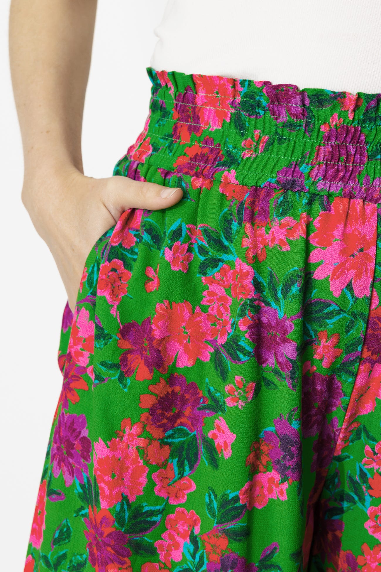 Pantalon large à fleurs Femme