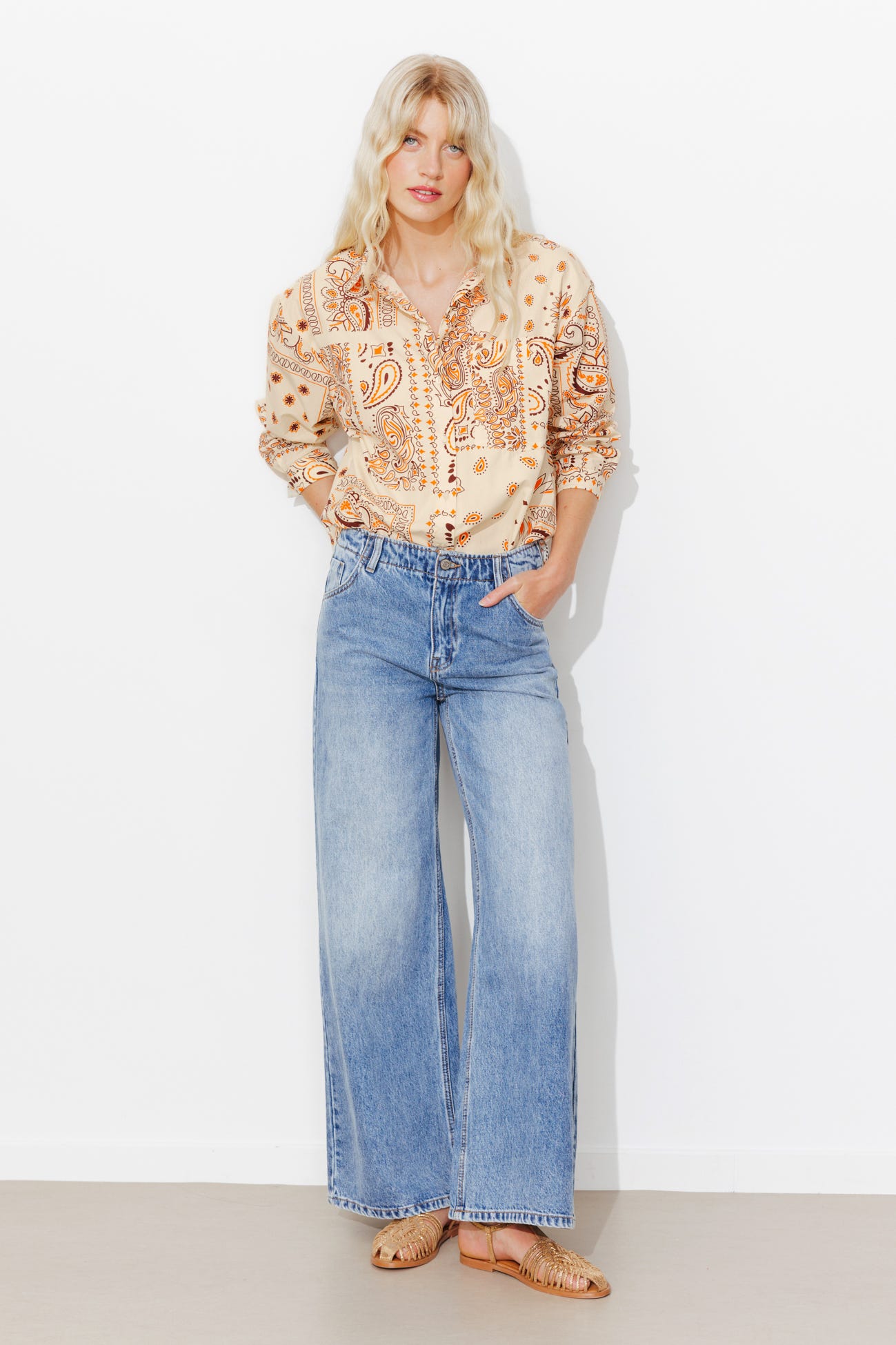 Chemise oversize motif bandana