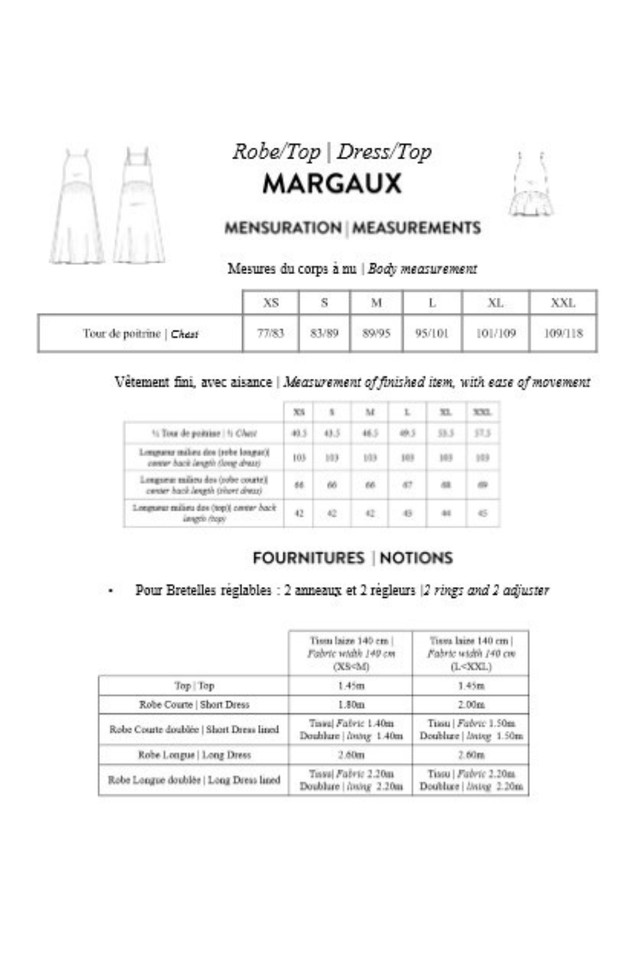 Patrón pdf vestido/top Margaux