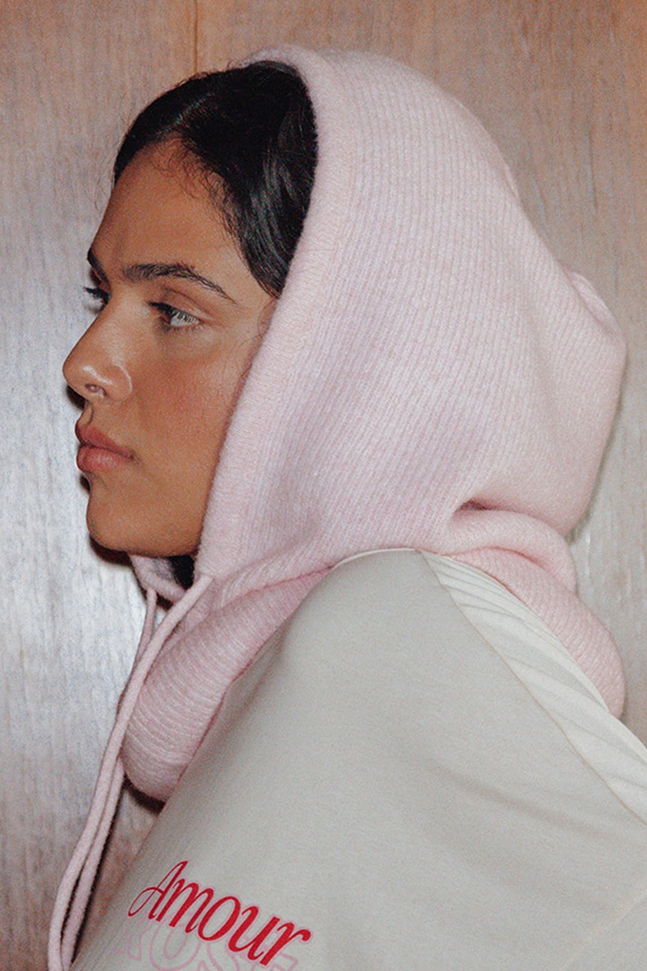 Cagoule en maille côtelée