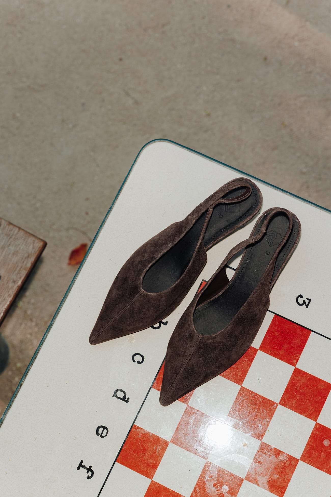 Escarpins slingback cuir suédé