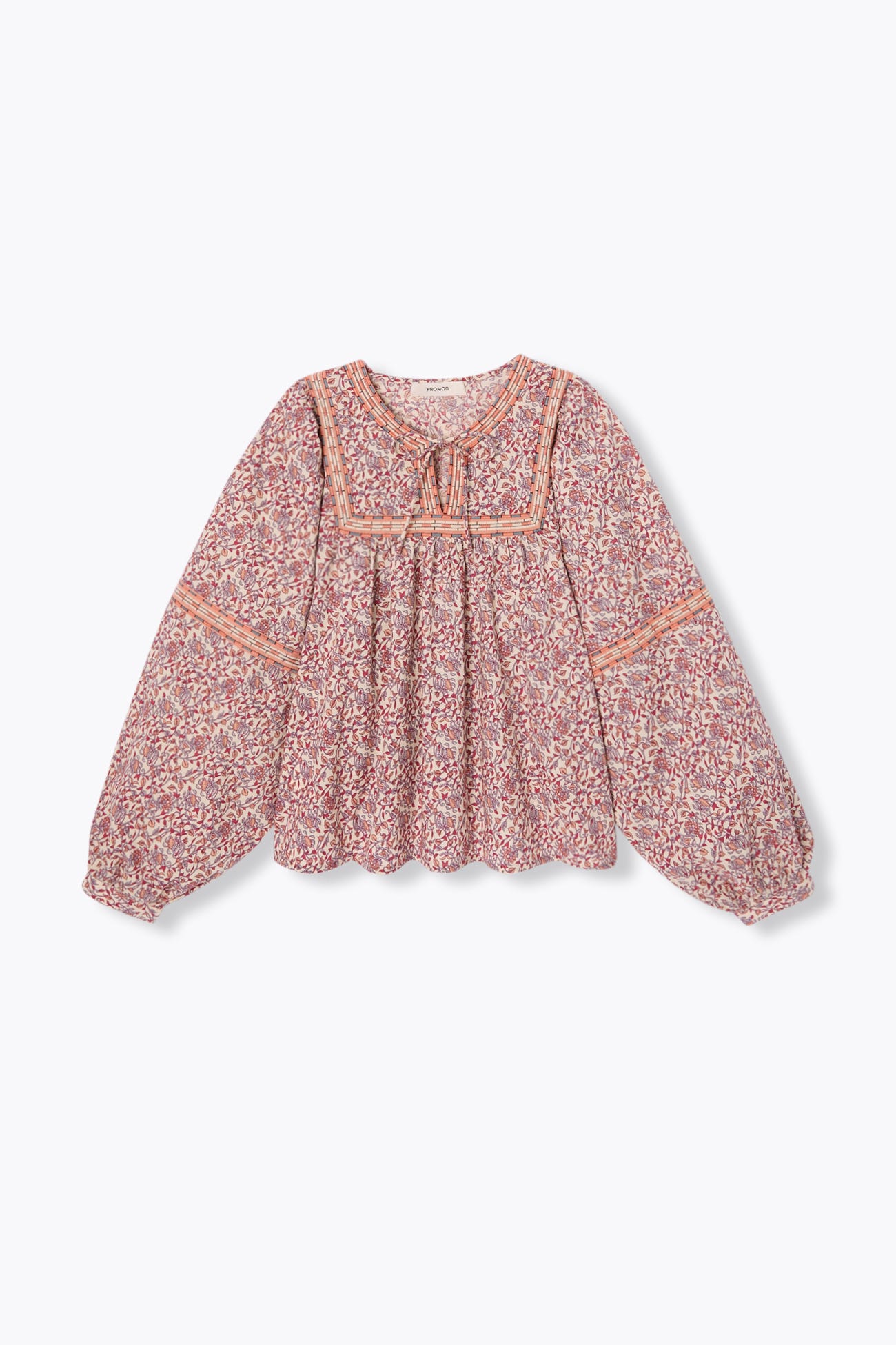 Blouse fleurie manches ballon