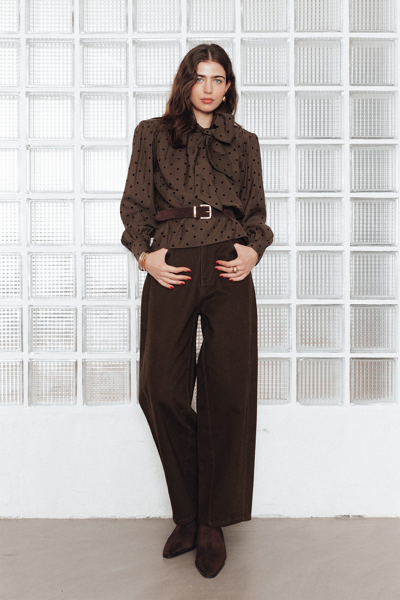 Pantalon barrel taille haute