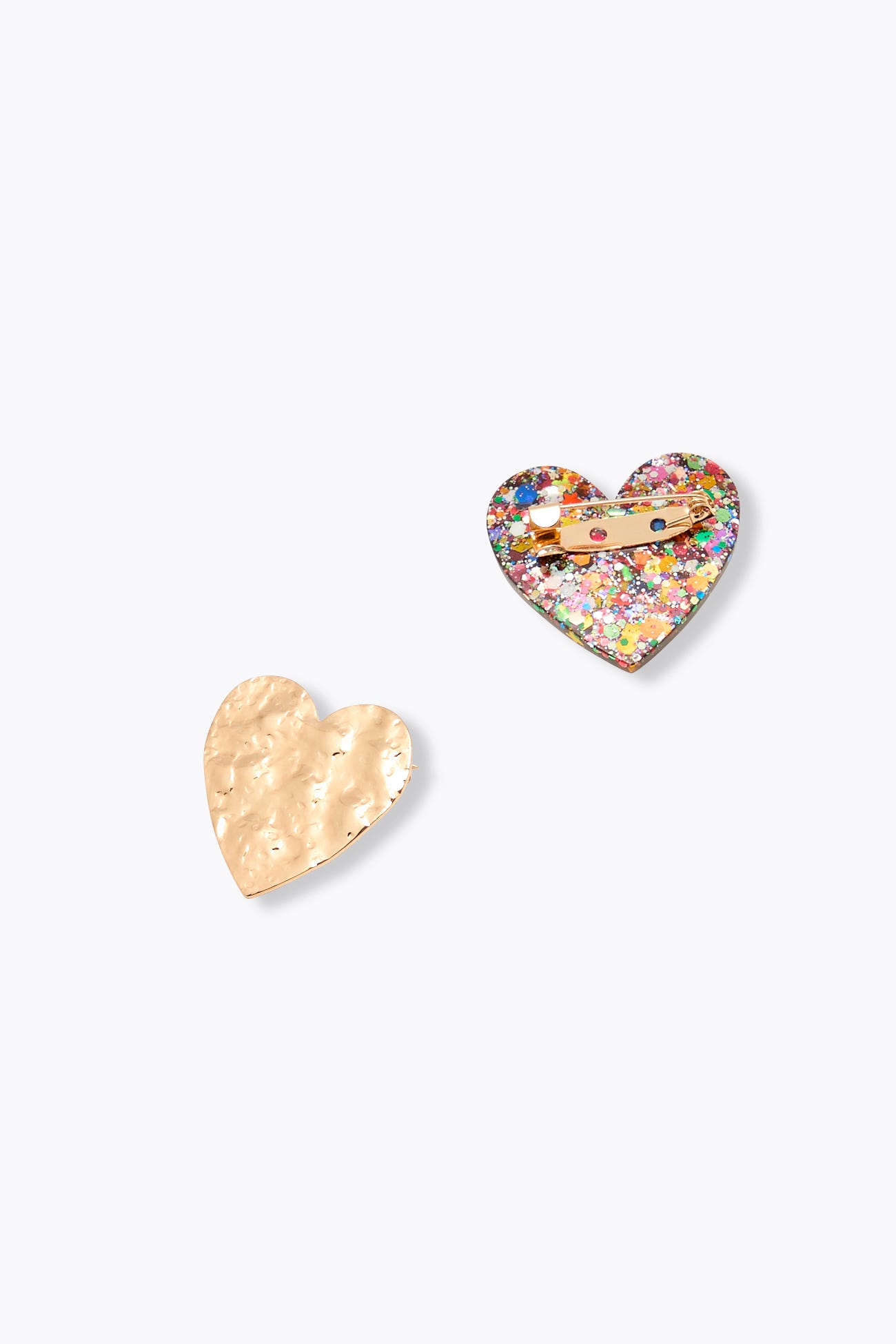 2 broches coeurs Femme